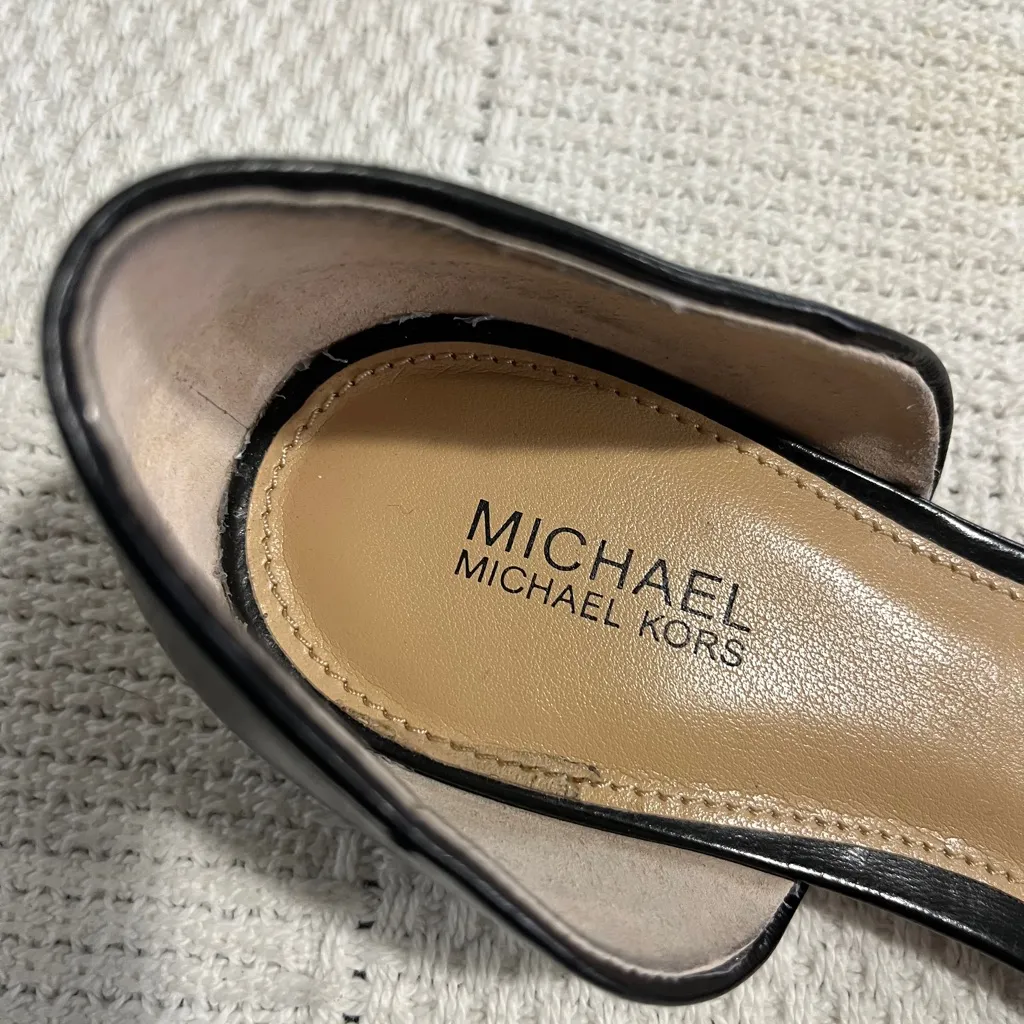 Michael Kors Julieta D’Orsay Two Tone Flats Black Tan Pointy Flats - Image 3
