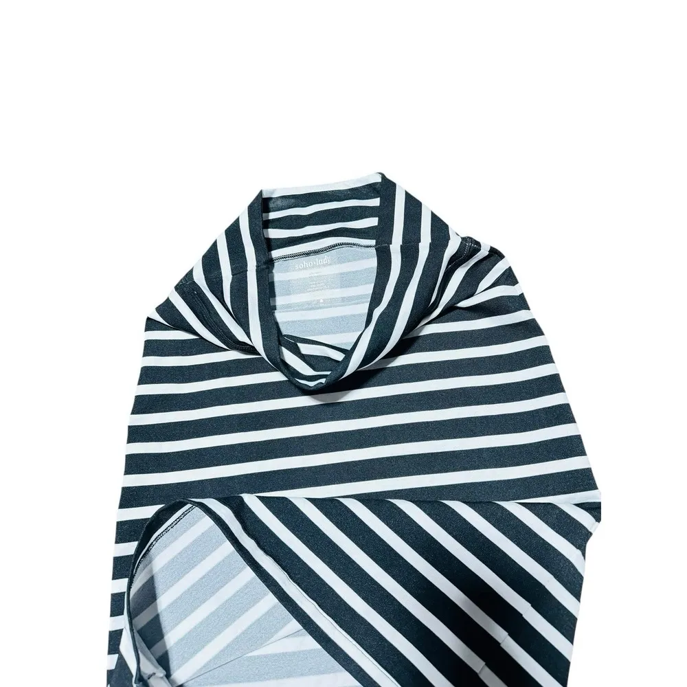 Soho‎ Lady Los Angeles Grey Knee length Slim pencil Skirt Size Pl Stripe - Image 5