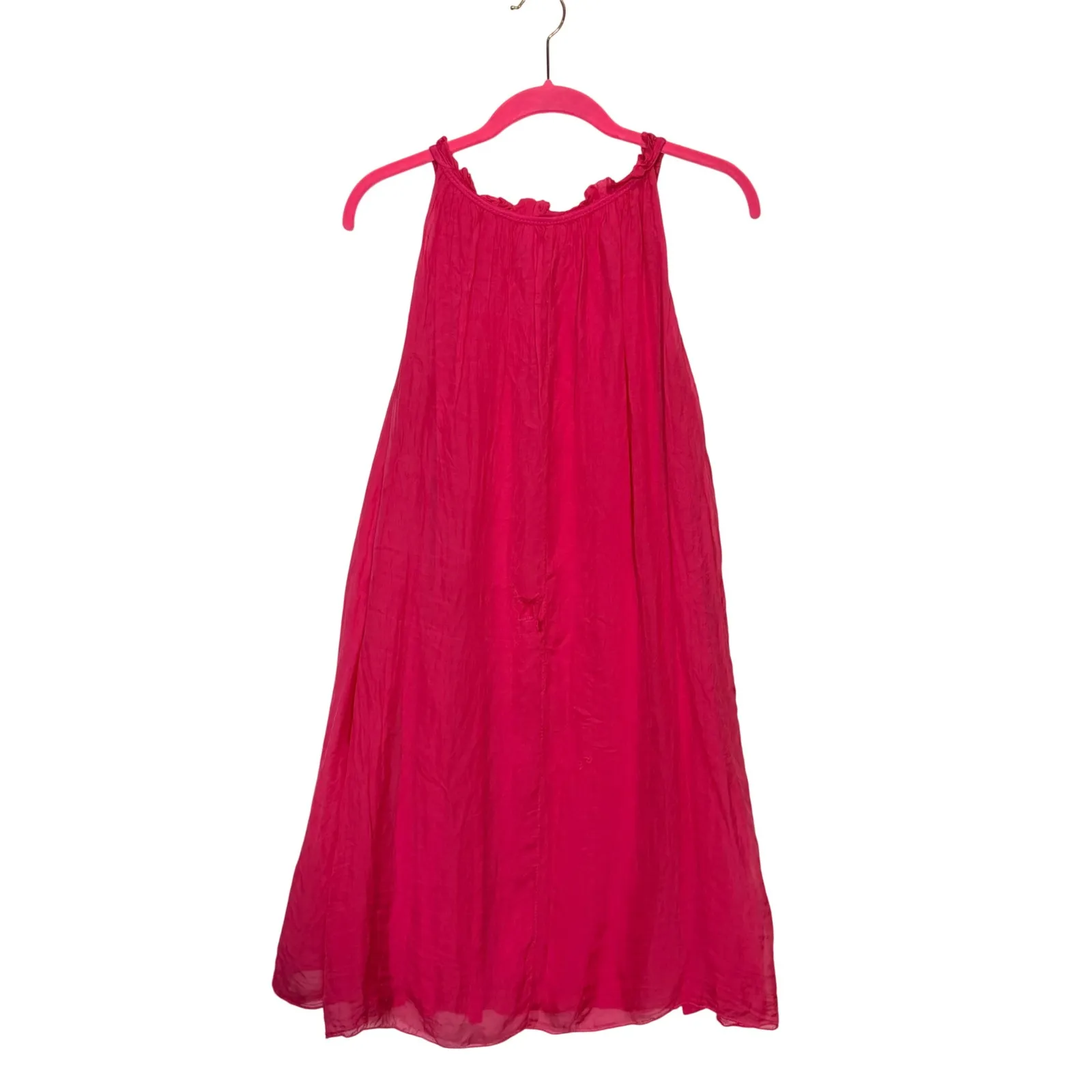 Luisa Ricci Italian Silk Halter Dress Pink Beach Resort Vacation M FLAWED Size M - Image 5