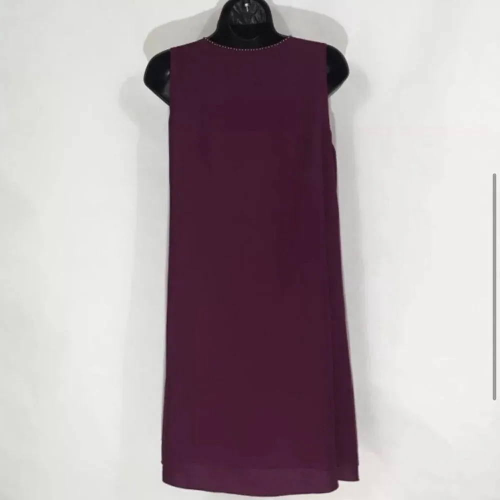 Vince‎ Camuto Two Womens NWOT dress cranberry shift beaded cocktail size large - Image 5