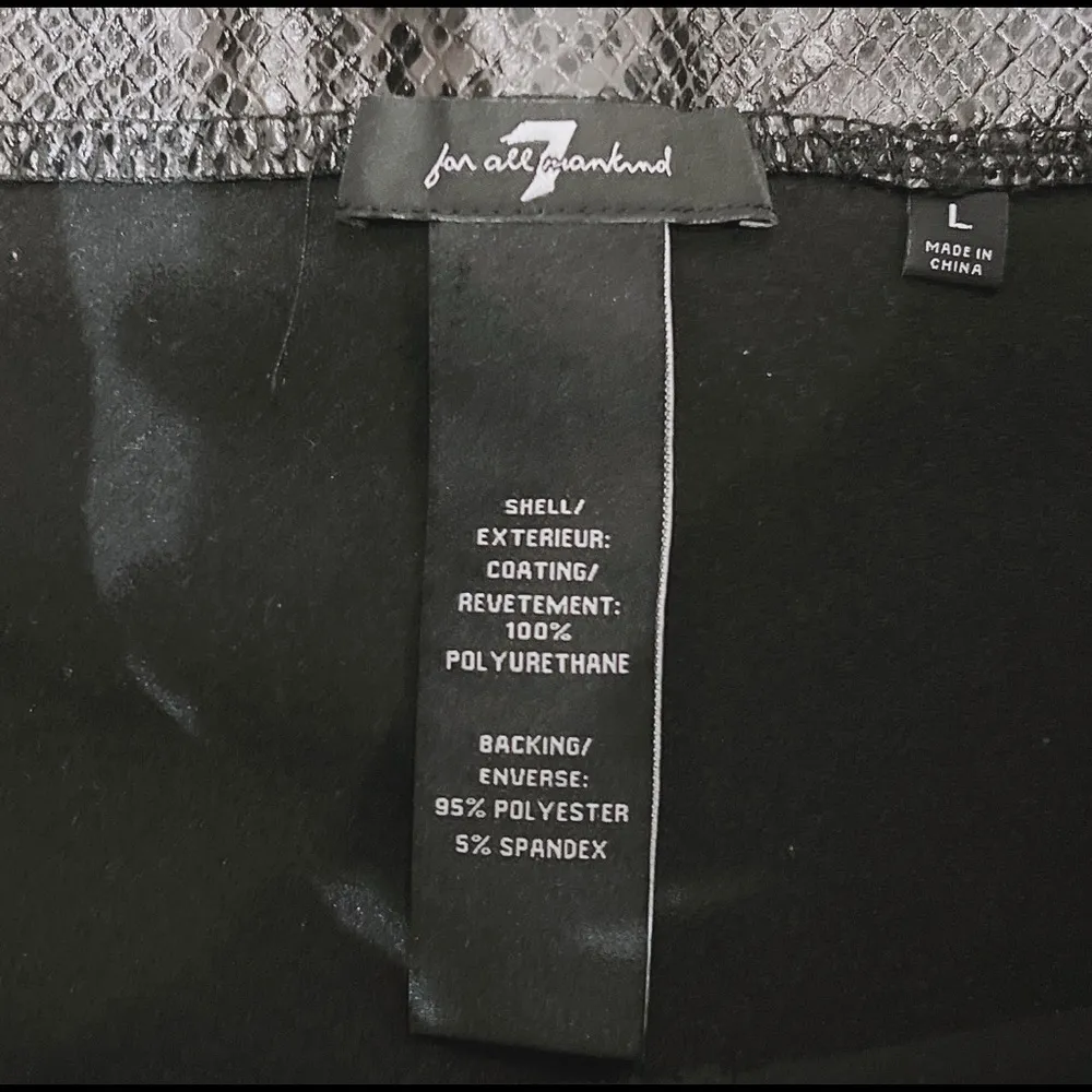 7 For All Mankind Snake Print Faux Leather Leggings Size L, NWT $175.00 - Image 7