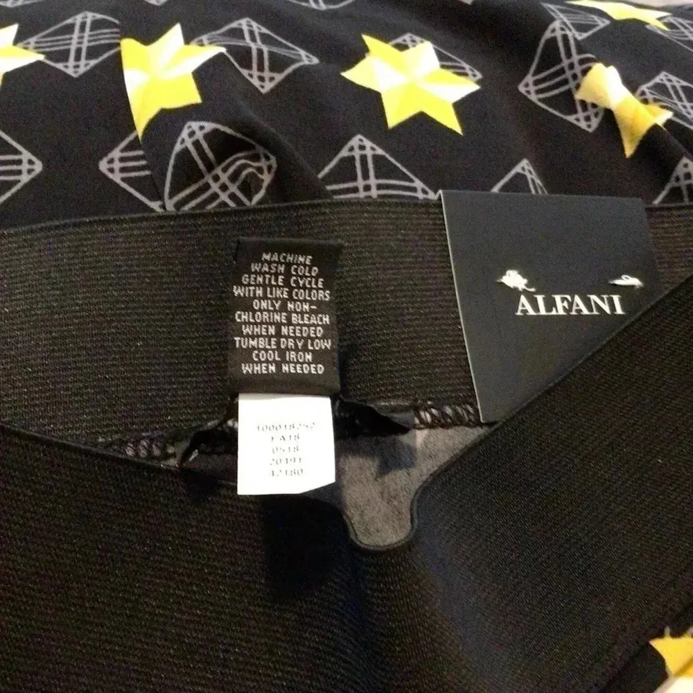 Alfani Elastic Waist Wide Leg Gold Star Pants $5 - Image 4