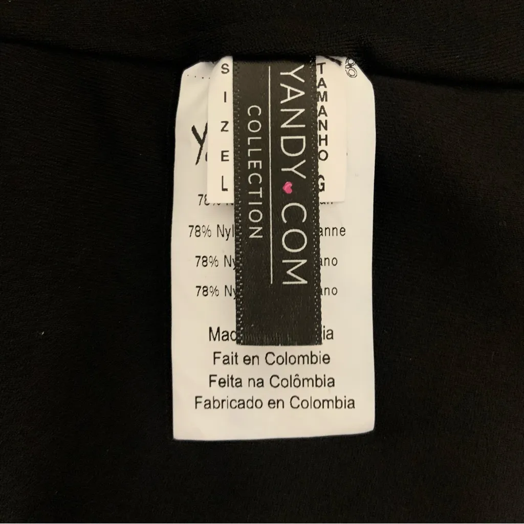 Yandy Plunge Pool One Piece Swimsuit Black Size Large One Piece Swimwear NEW - Image 8