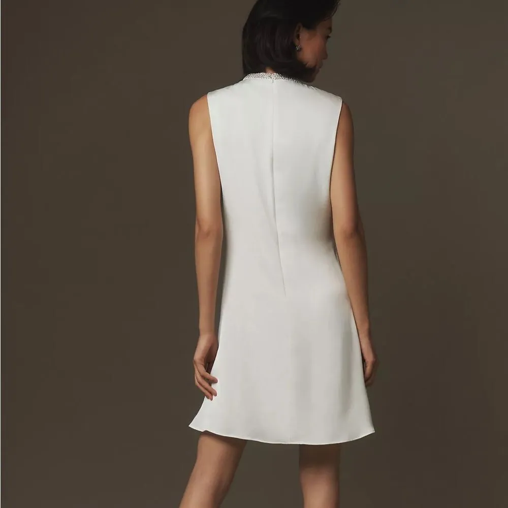 NWT IEENA for Mac Duggal Rhinestone Neckline Draped Mini Dress‎ size 4 - Image 4