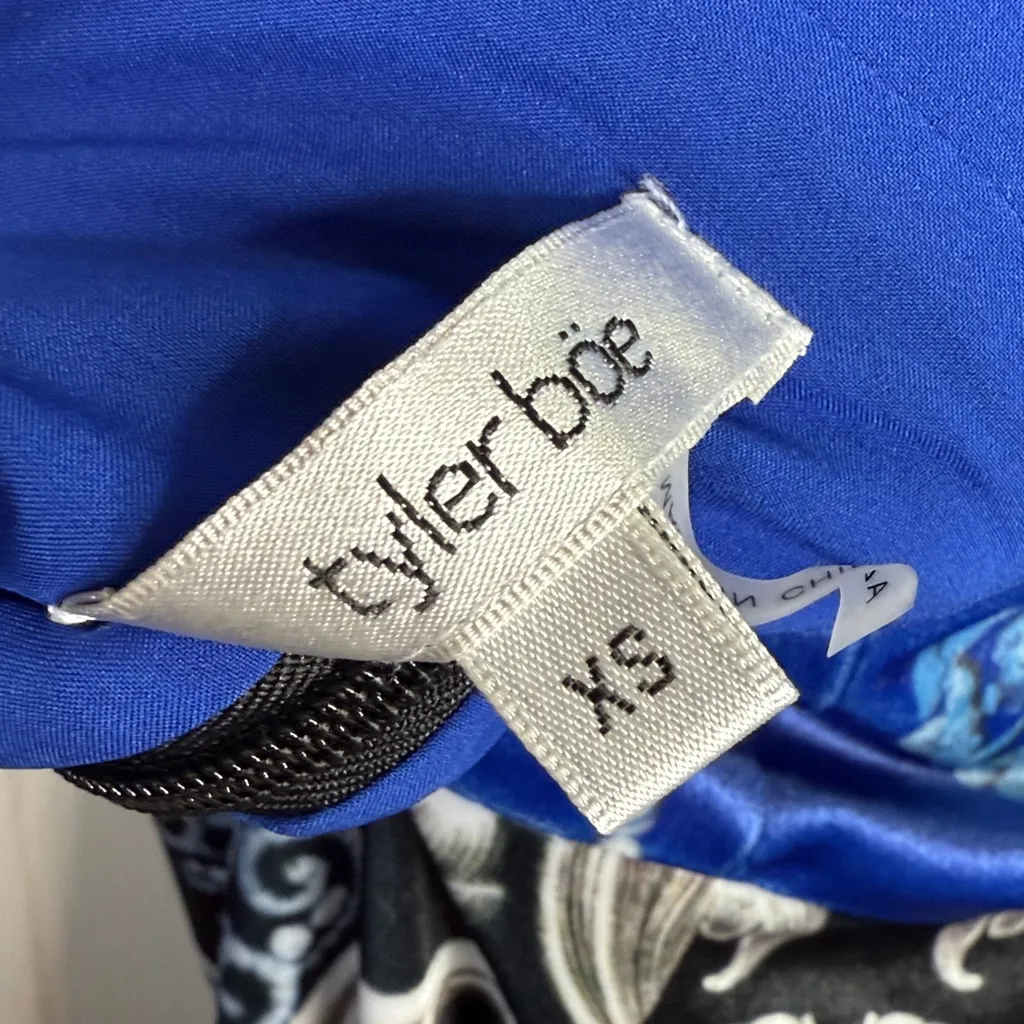 Tyler Boe Dana Velvet Patterned Sapphire Combo Midi Pencil Dress NEW W2013 Sz XS Blue - Image 9