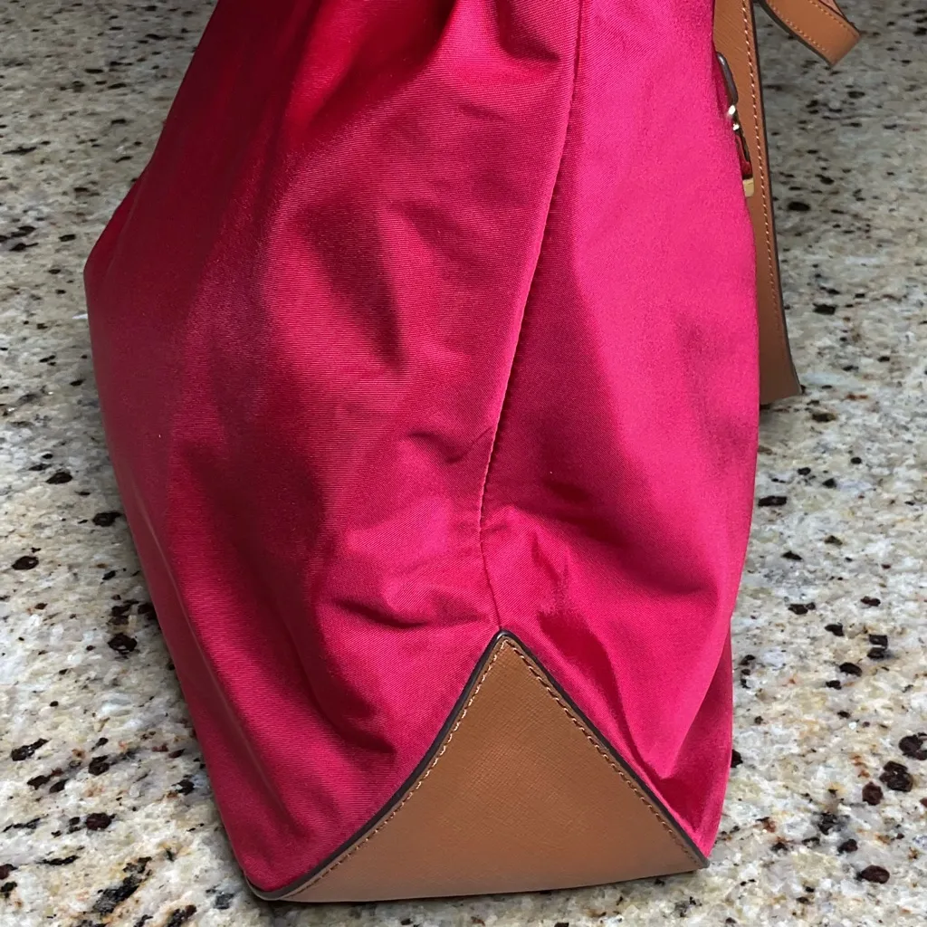 Michael Kors Red Kempton Nylon Tote Bag (With Leather Trim) - NWOT - Image 4