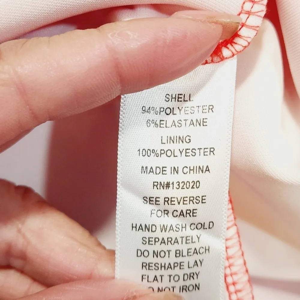 Lovely Adrianna Papell Orange White Damask Scuba Dress Women's Size: 6 - Image 12