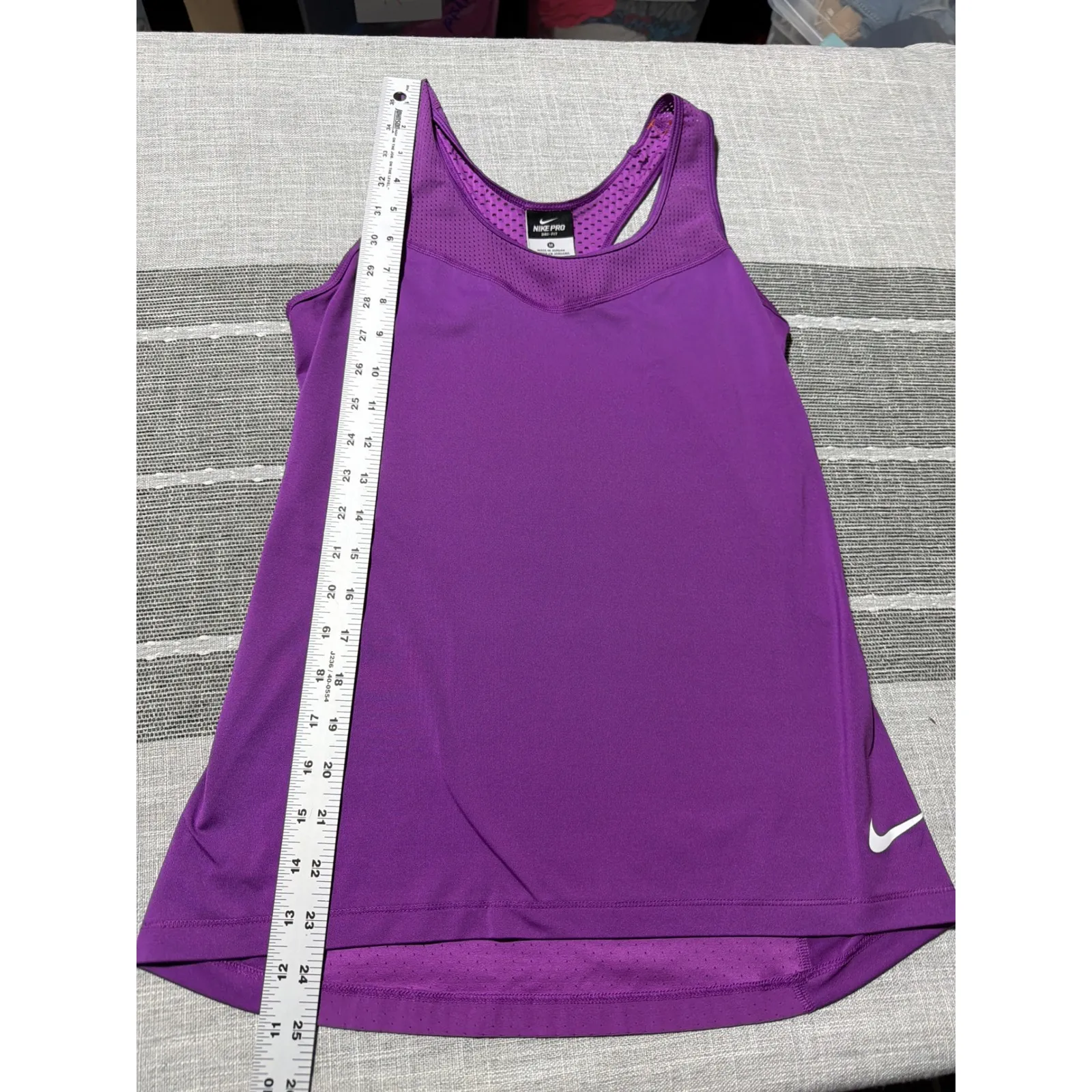 Nike Pro Dri Fit Womens Purple Racerback Tank Top Athletic Workout Size M - Image 2