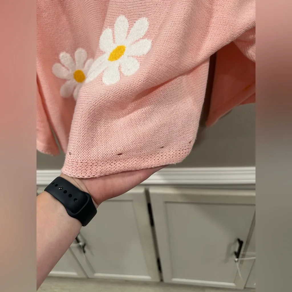 NWT Bibi Flower Sweater White Size 1X - Image 3