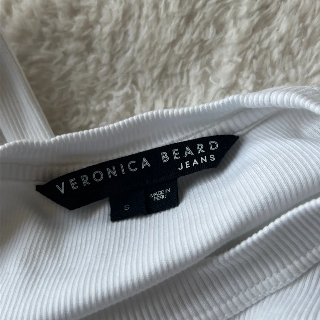 Veronica Beard Jeans Hillie White Asymmetrical Top - Image 4