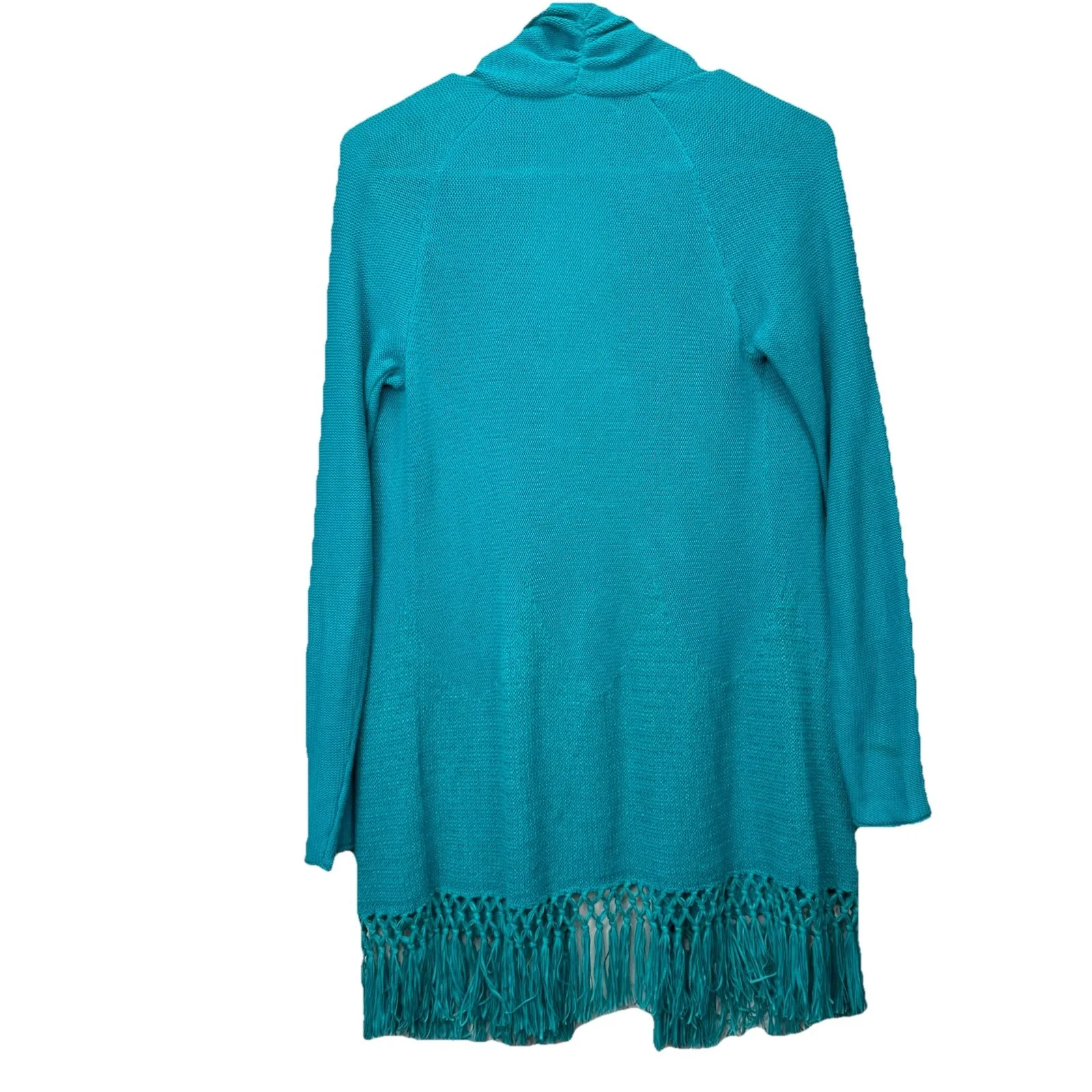 Lilly Pulitzer Maldives Green Tatum Long Fringe‎ Hem Cardigan Size XS - Image 8