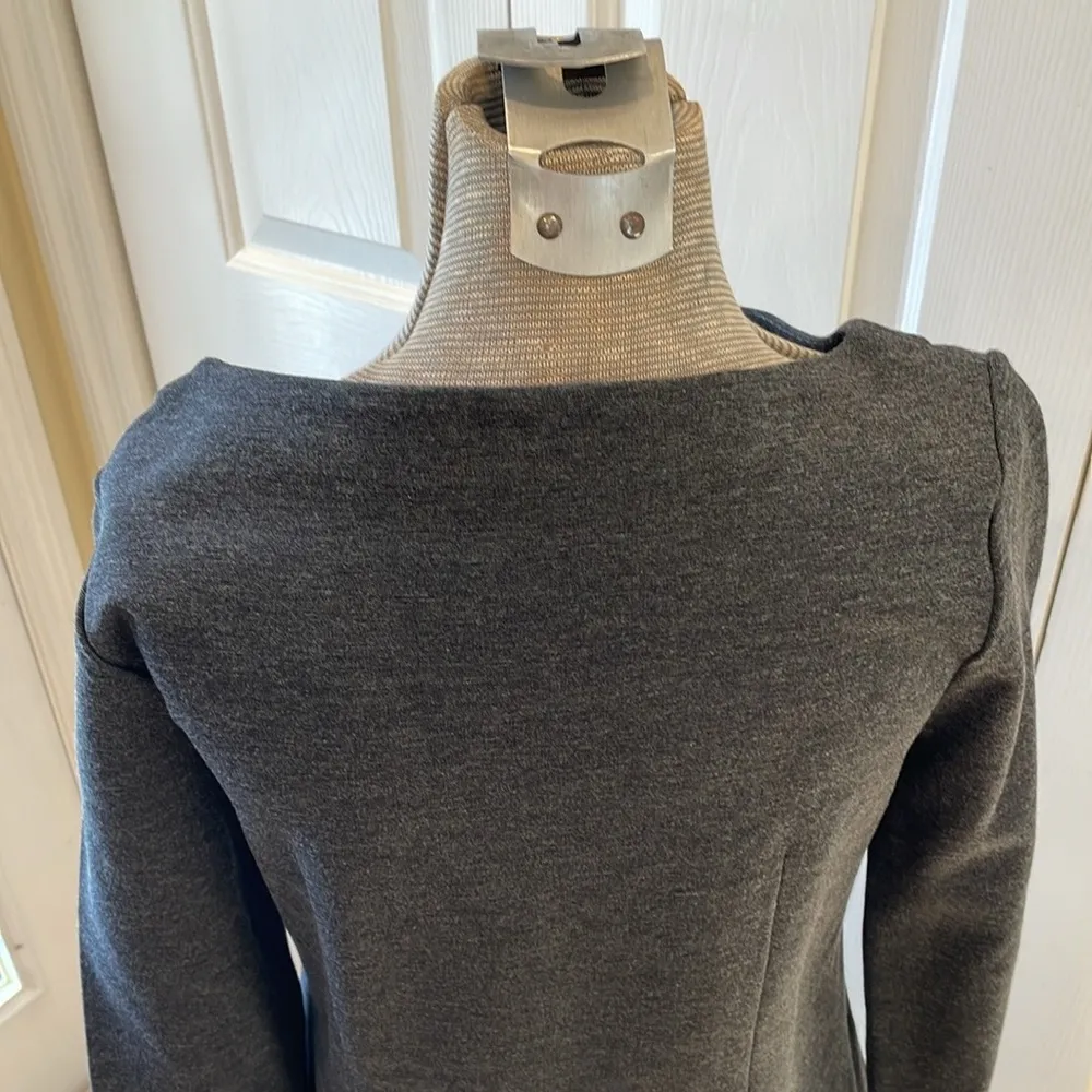 Boden charcoal grey crewneck ponte knit 3/4 sleeve sleeve dress Gray Size undefined - Image 6