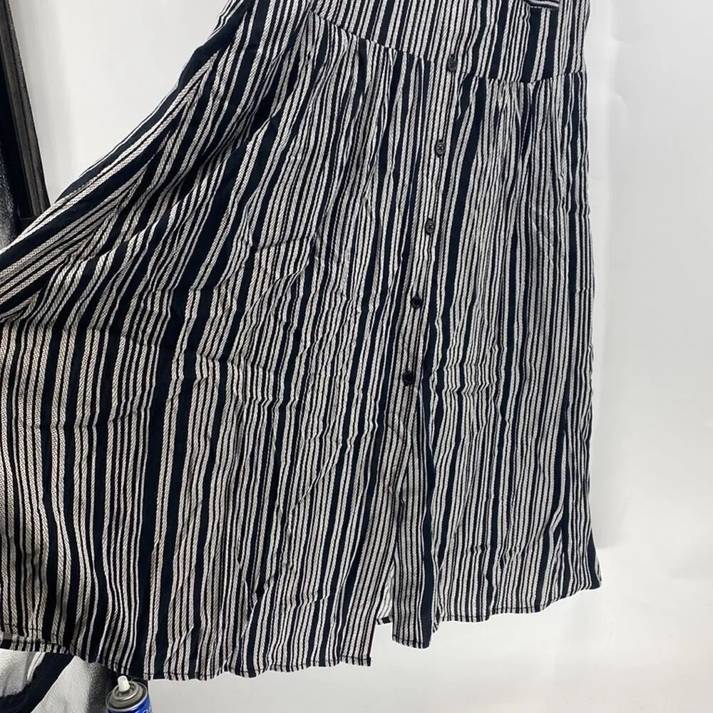 Who What Where black white sleeveless lightweight midi button down summer dress - Image 6