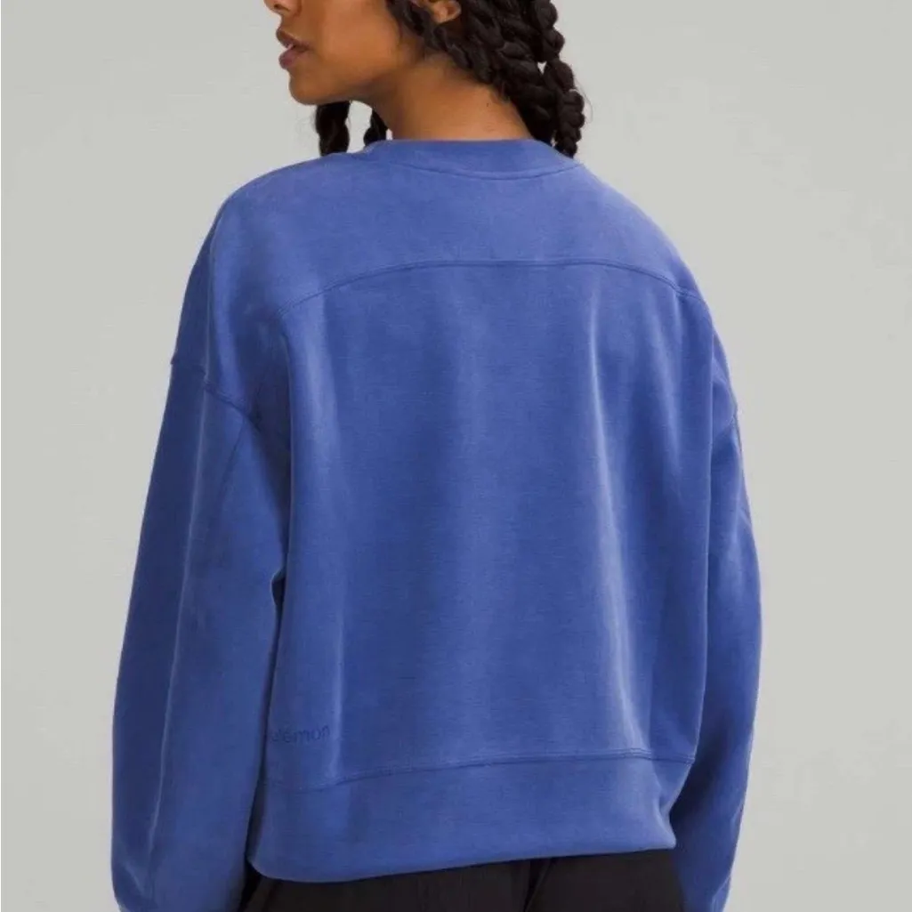 Lululemon Perfectly Oversized Cropped Crewneck Blue Size 10 - Image 2