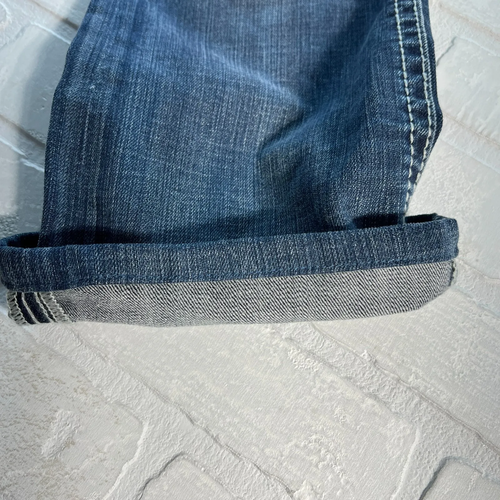 Y2K Rock Revival Sasha Boot Jeans Womens 31 Dark Wash Denim Flap Rhinestones - Image 8