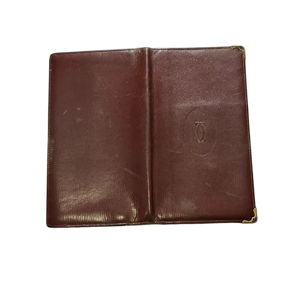 Cartier Burgundy  Long Leather Bifold Wallet - Image 6