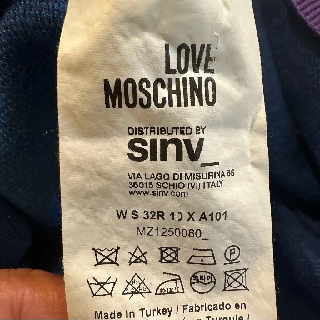 Love Moschino Women's Colorblock Long Sleeve Ribbed Knit Sweater Dress Size 10 - Image 10