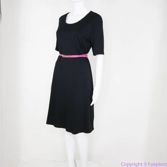 Isaac Mizrahi Live 100% cotton black short‎ sleeves scoop neck dress, S - Image 14
