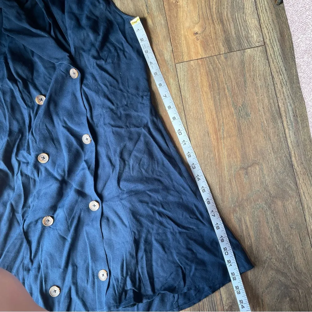 Reformation Leith Navy Double Breasted Collared Tank Mini Dress Size 4 - Image 8