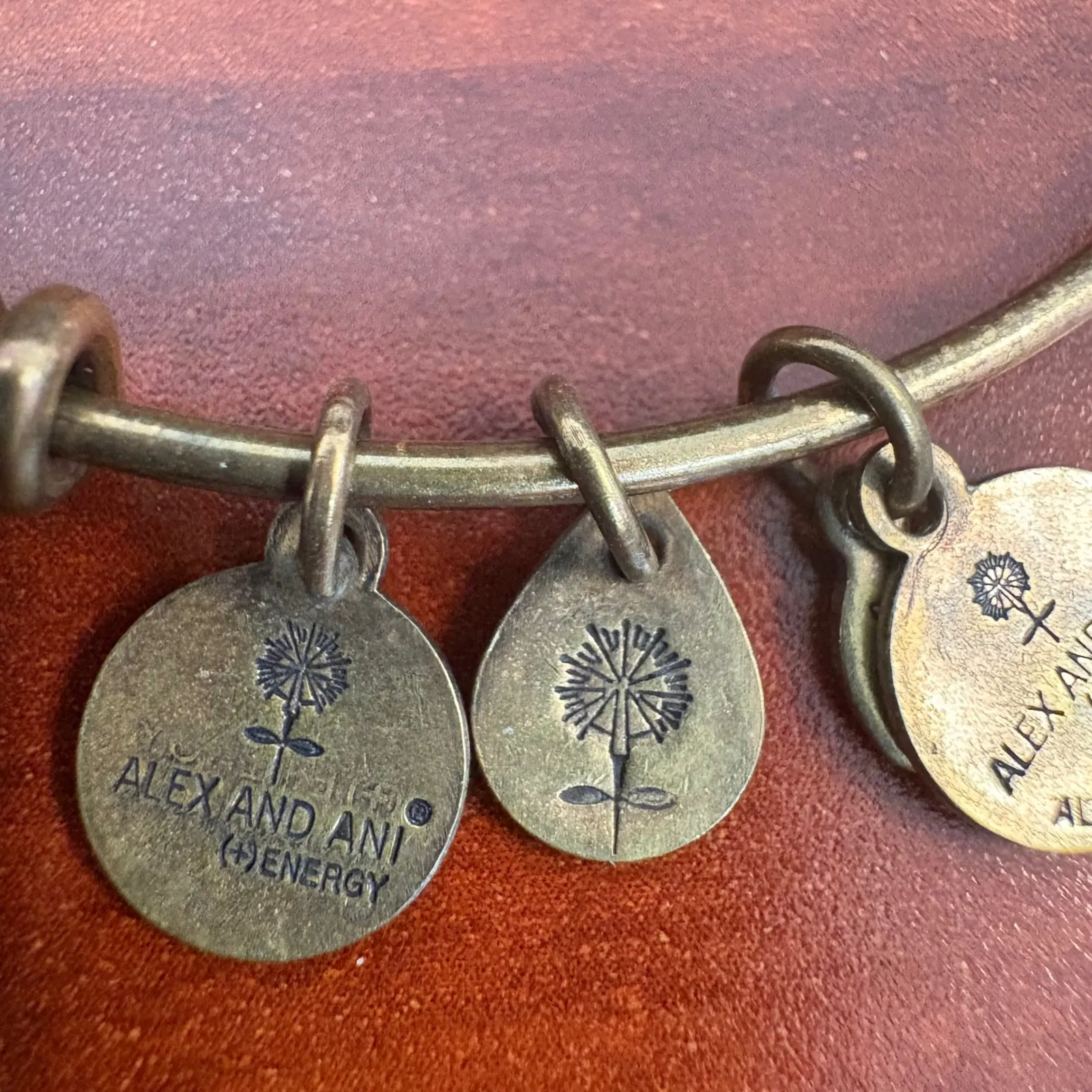 Alex and Ani Initial A‎ Charm Bangle Bracelet Bronze Tone Expandable - Image 8