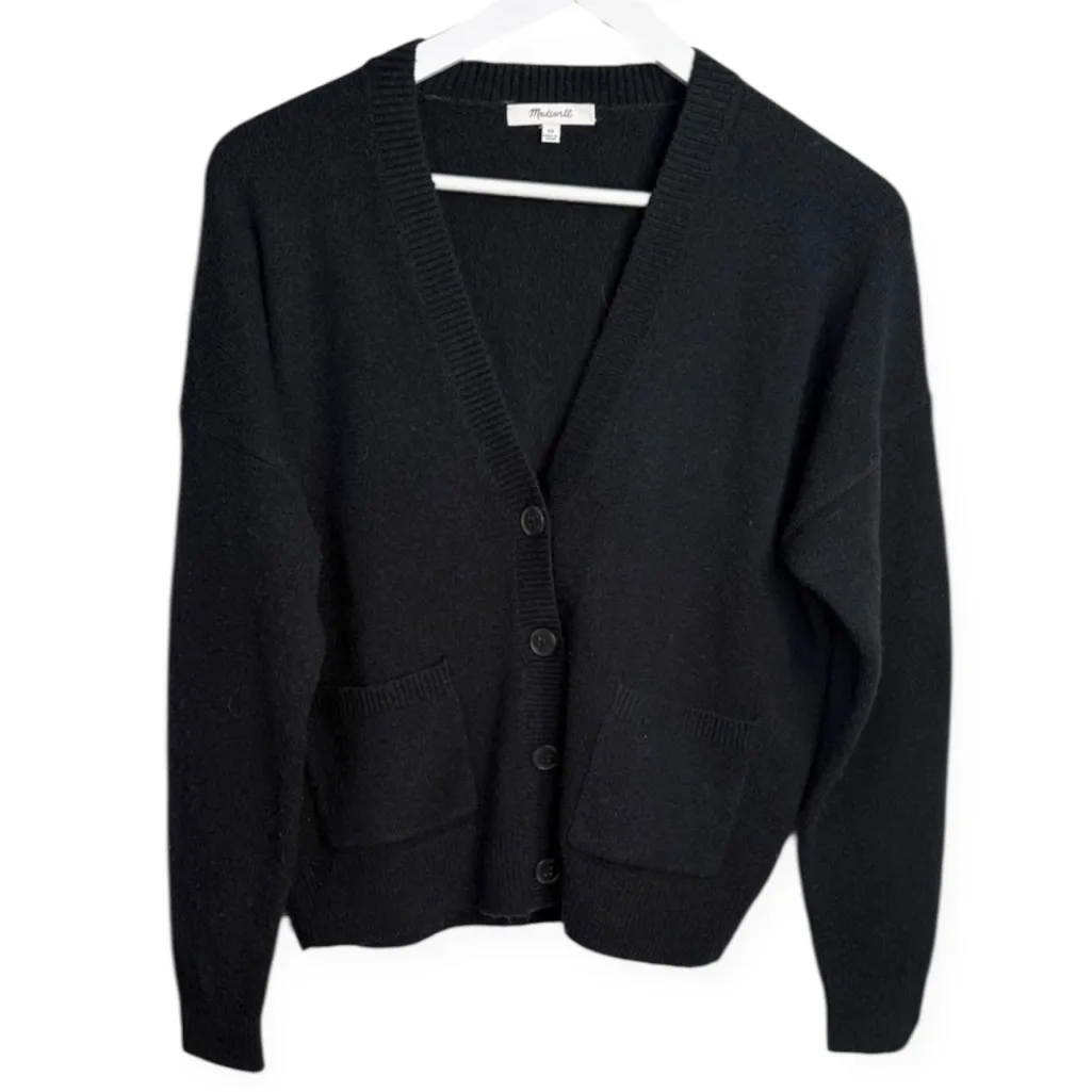 Madewell Short Kent Ex-Boyfriend Cardigan Sweater in black W1978 Sz XS - Image 2