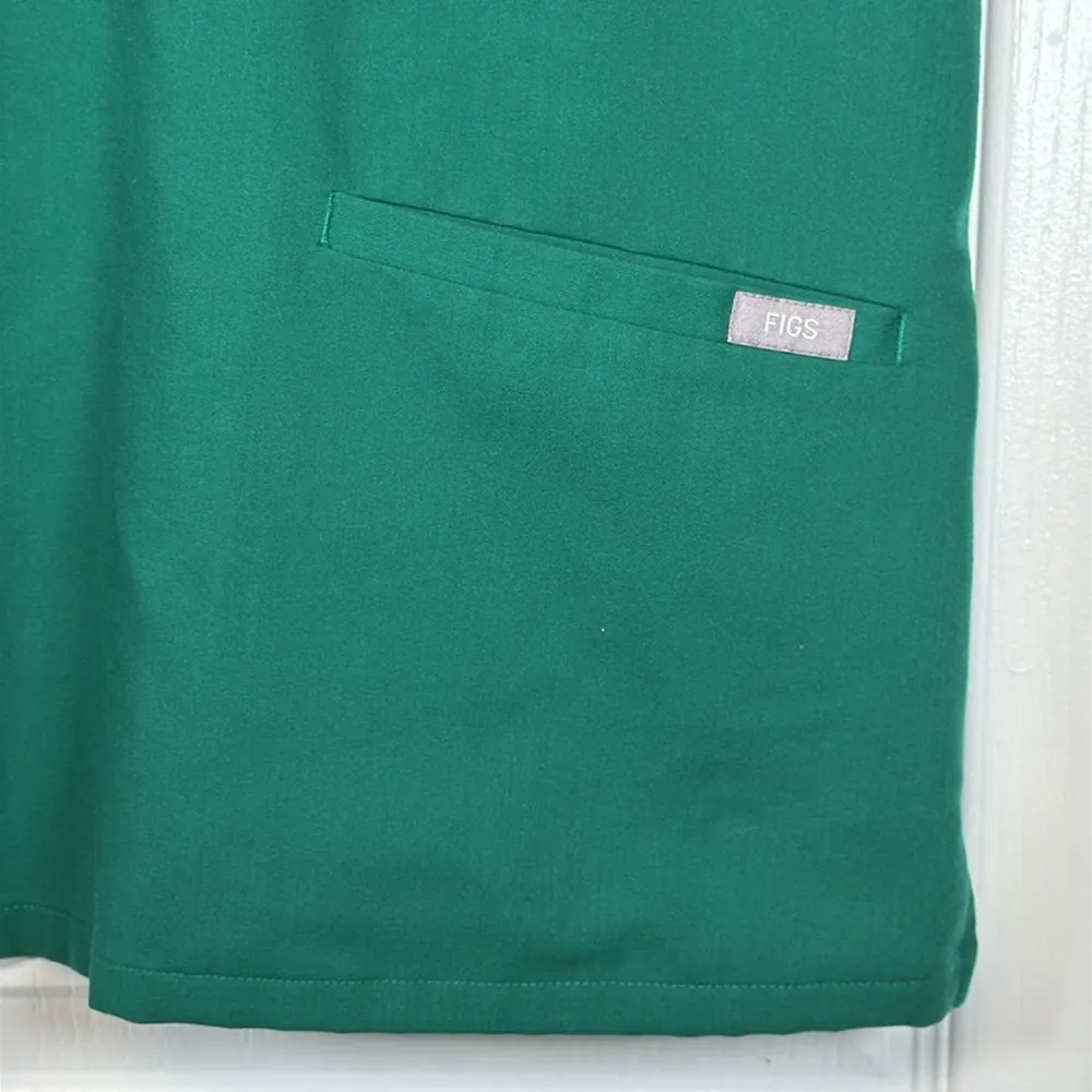 FIGS St Patrick's Day Green Casma Three-Pocket Scrub Top Hospital Medical Nurse - Image 3