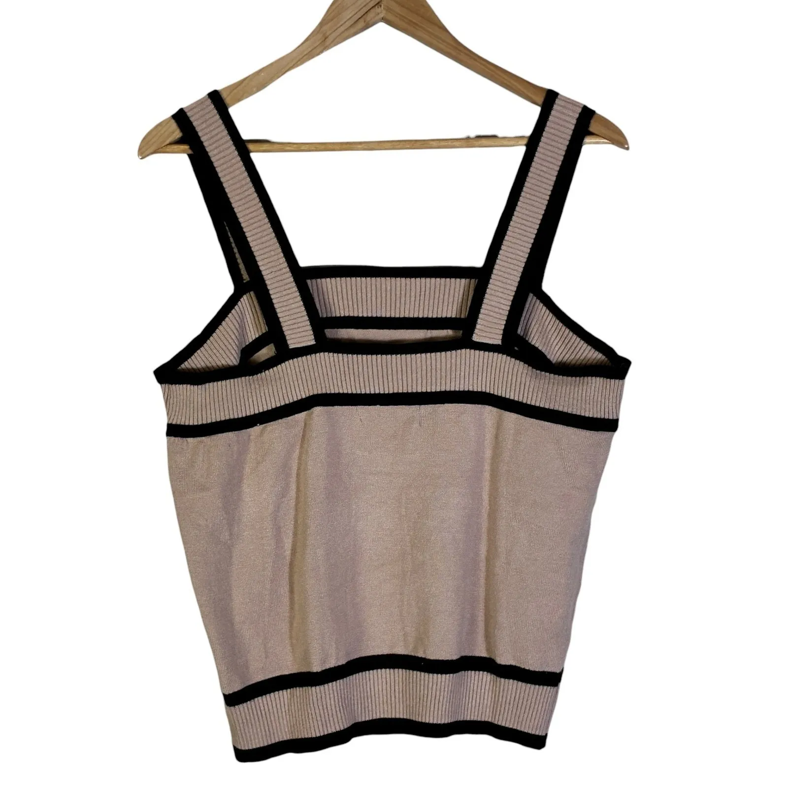 NWT Dokotoo Womens Minimalist Knit Tank Top Size 2XL Tan Stretch Clean Girl - Image 6
