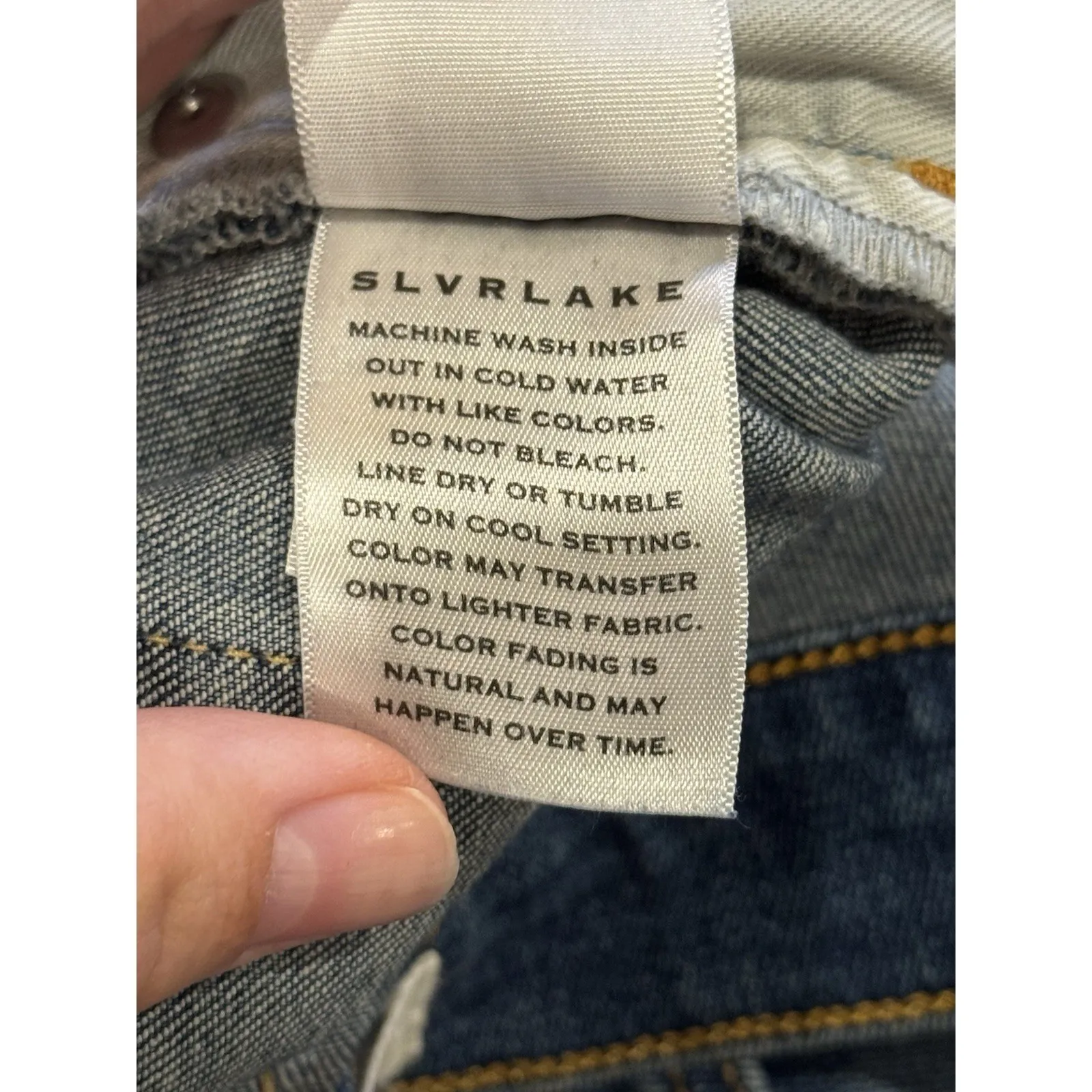 SLVRLAKE Roxy High Rise Straight Leg Jeans Southern Cross Size 31 Premium Denim Blue - Image 7