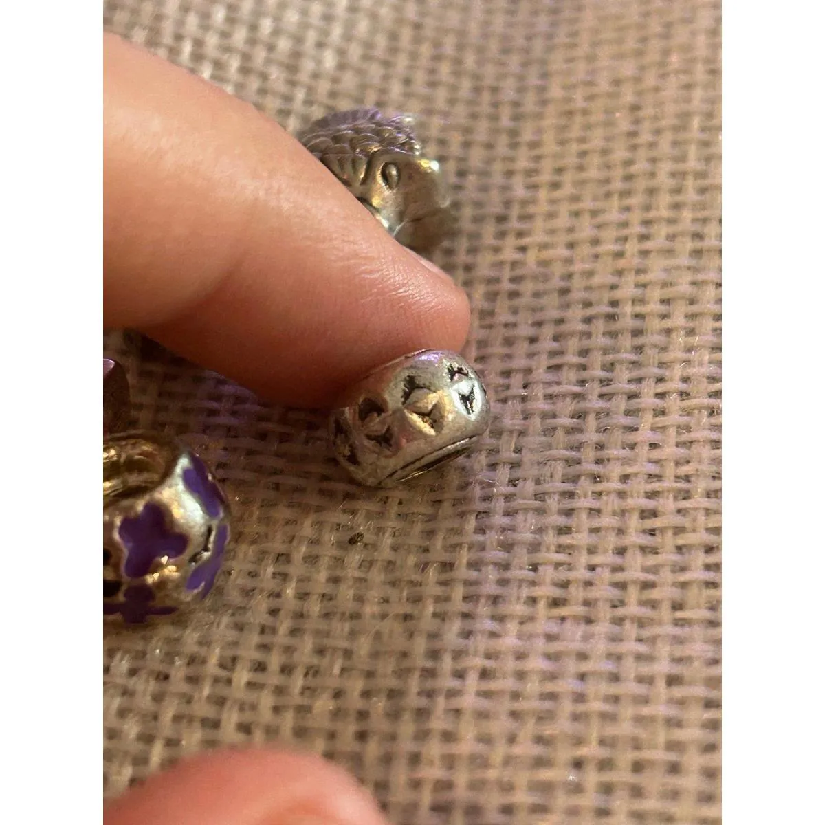 A508 charm bracket silver plated 5 pcs Gray - Image 5