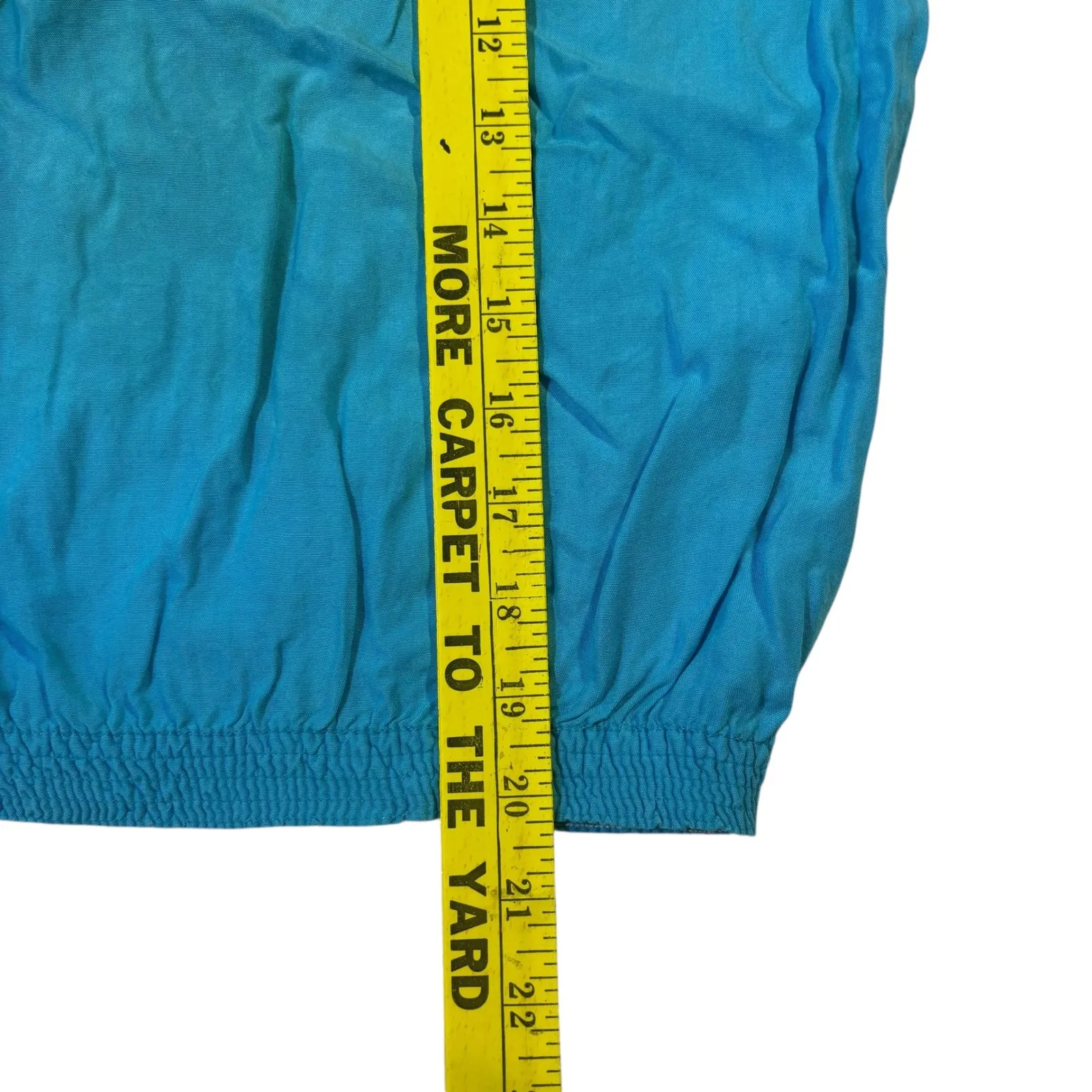 Teal‎ Crochet Bird of Paradise Top Blouse, Short Sleeve Elastic Waist Women's** Blue Size M - Image 6