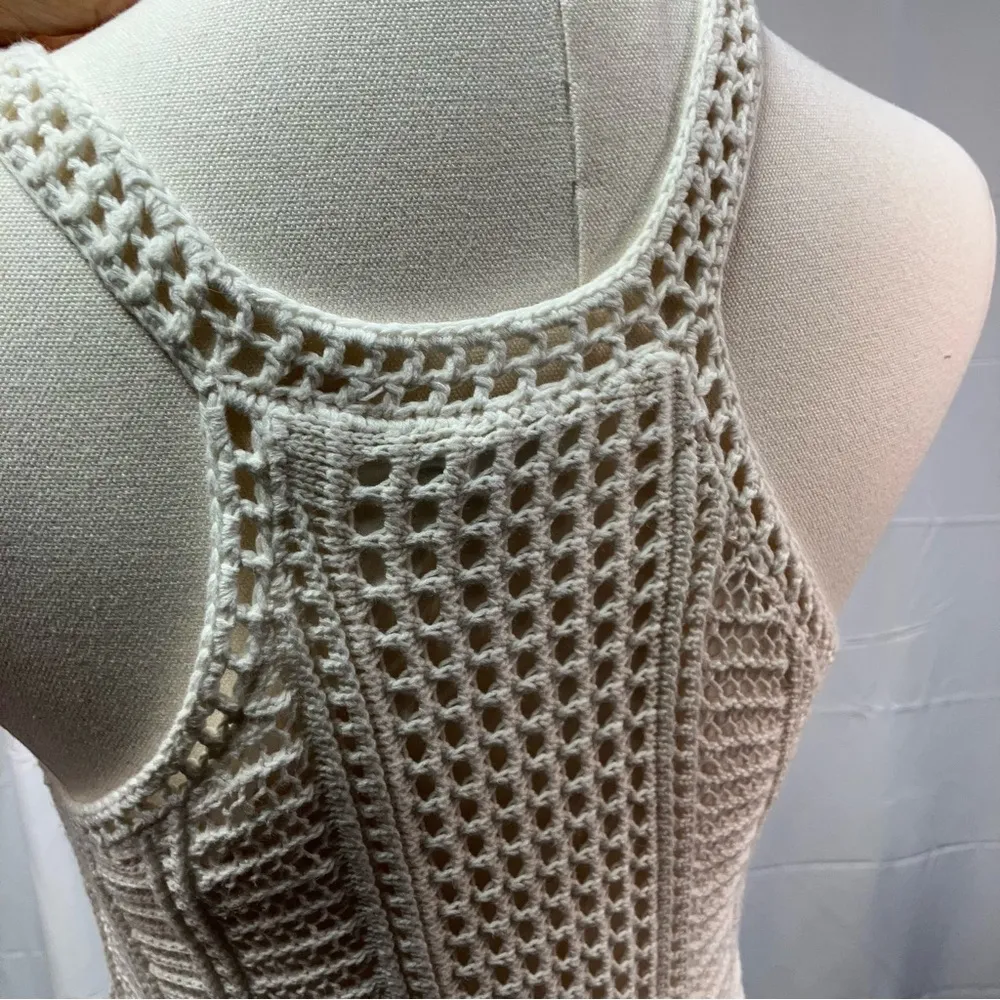 Club Monaco crochet lined mini dress white tank white size S beach vacation - Image 5