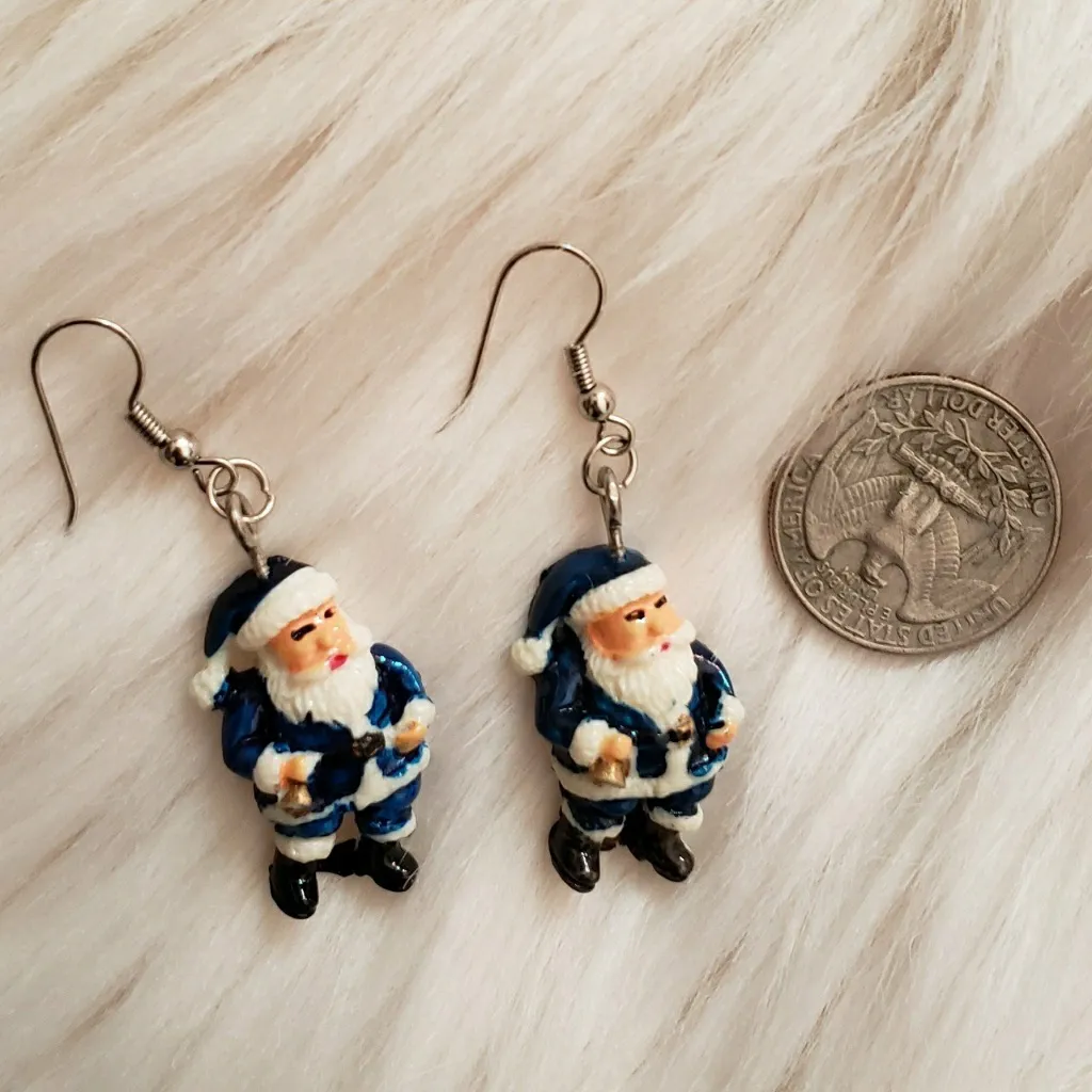 Merry Christmas earrings and scrunchies set Blue - Image 4