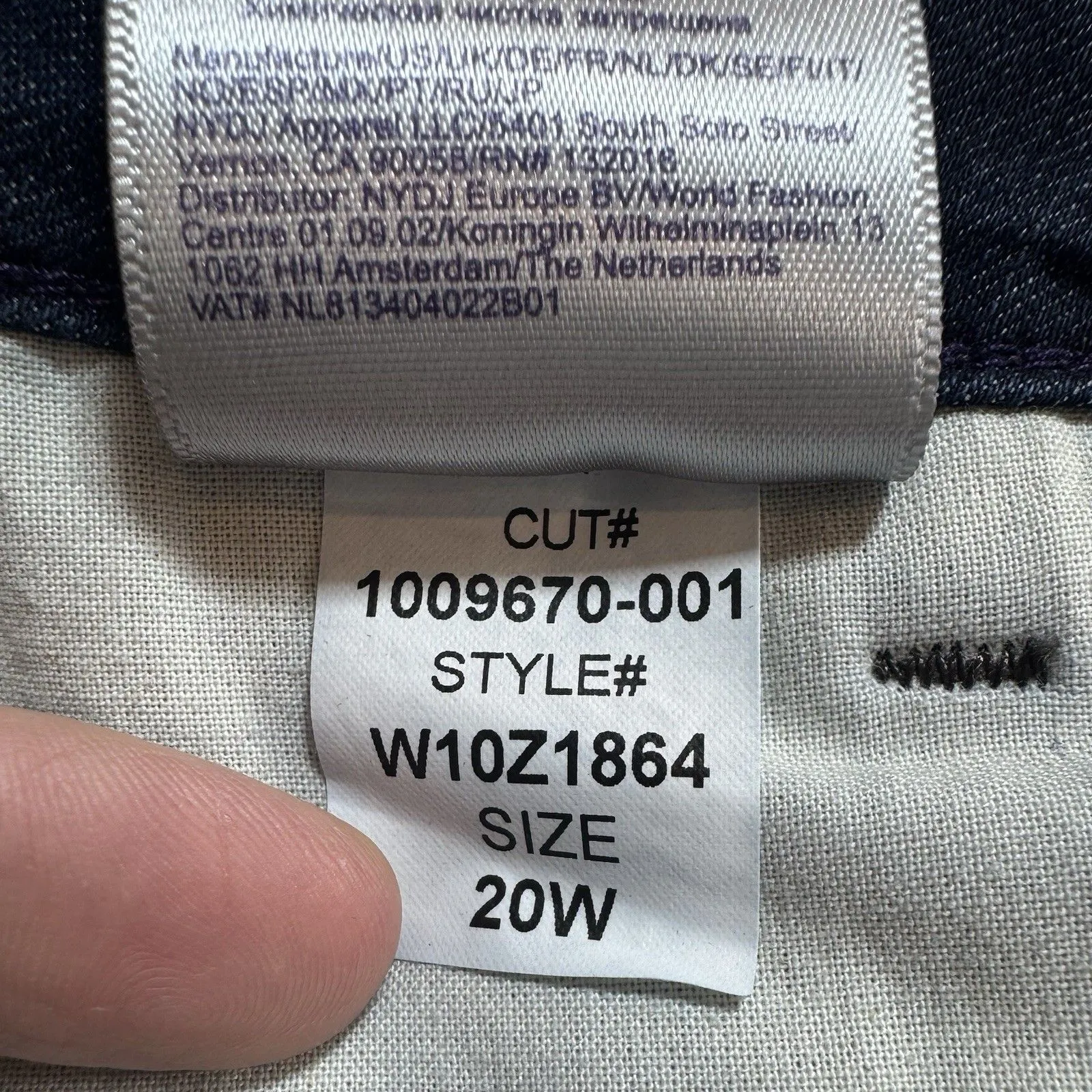 NYDJ Alina Convertible Ankle Straight Leg Jeans Pants Size 20W Plus Lift Tuck - Image 7