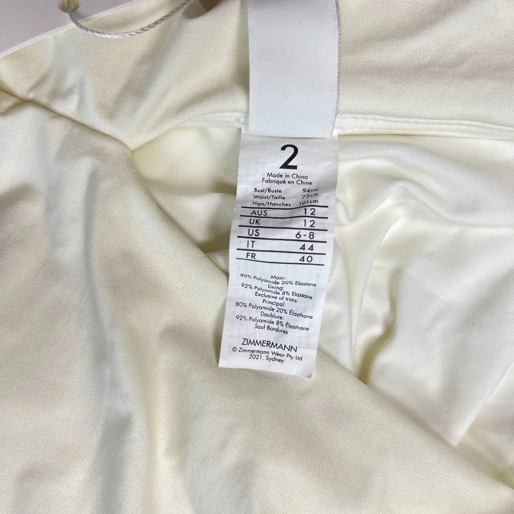 NWOT Zimmermann TEDDY PLUNGE 1PC in IVORY PAISLEY Swimsuit Size 2 - Image 11