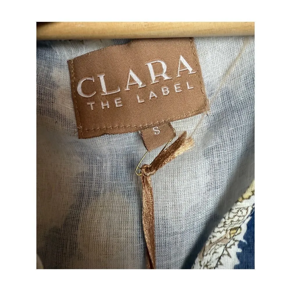 NWT Clara the Label Navy Block Print Floral Mini Dress Sz. S Blue - Image 2