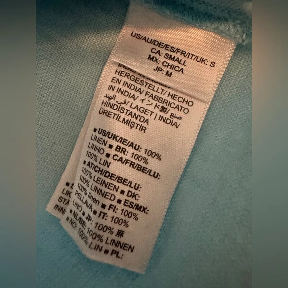 The Drop 100% Linen Women's Long Sleeve Oversized Shirt Dress Size Small F23 Blue - Image 14