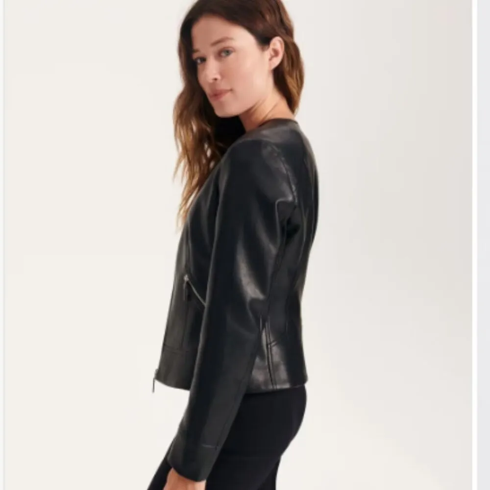 Faux leather biker jacket sz12 * European Brand - Image 3