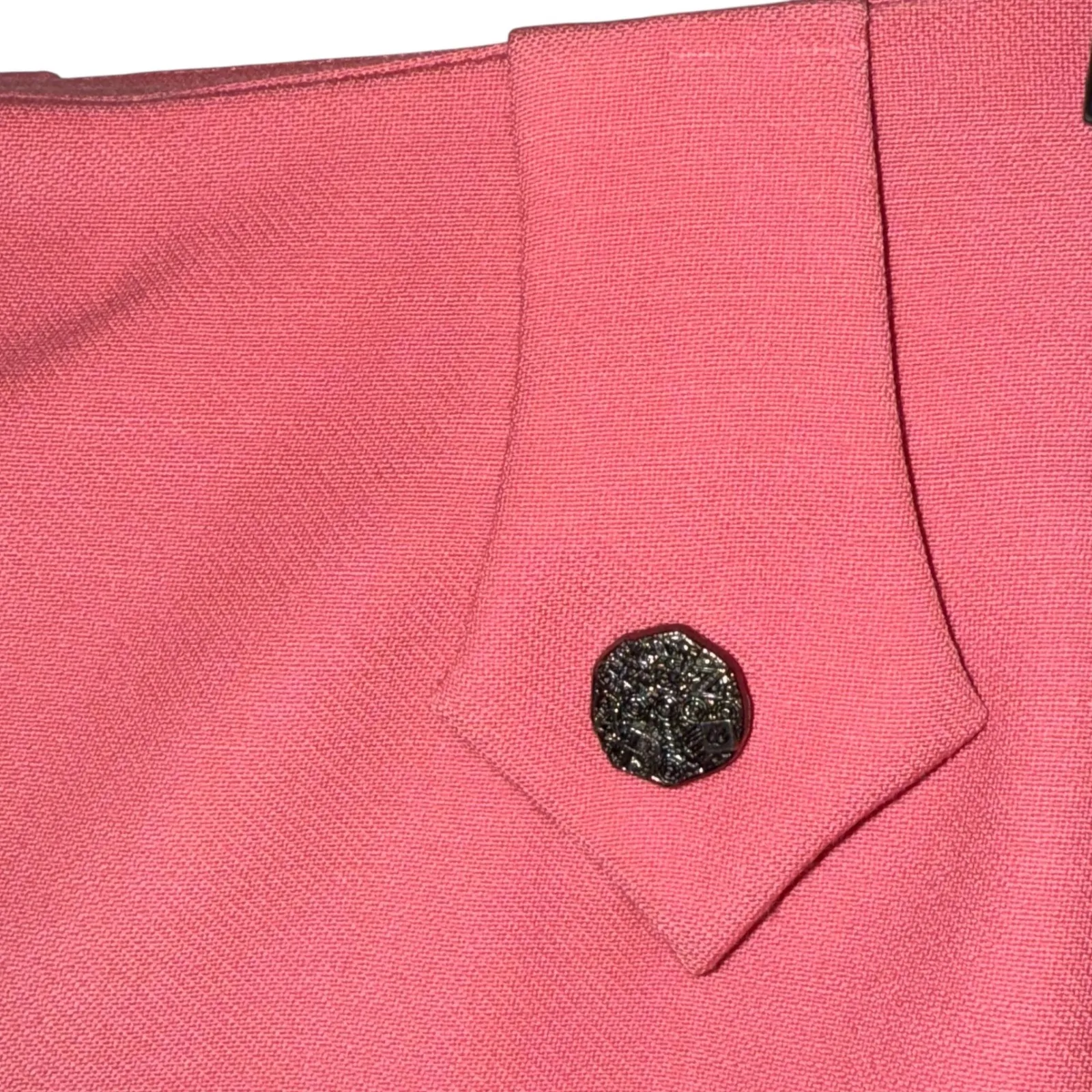 CHRISTIAN LACROIX BAZAR Vintage Salmon Pink Pleated Button Detail Mini Skirt 6 - Image 3