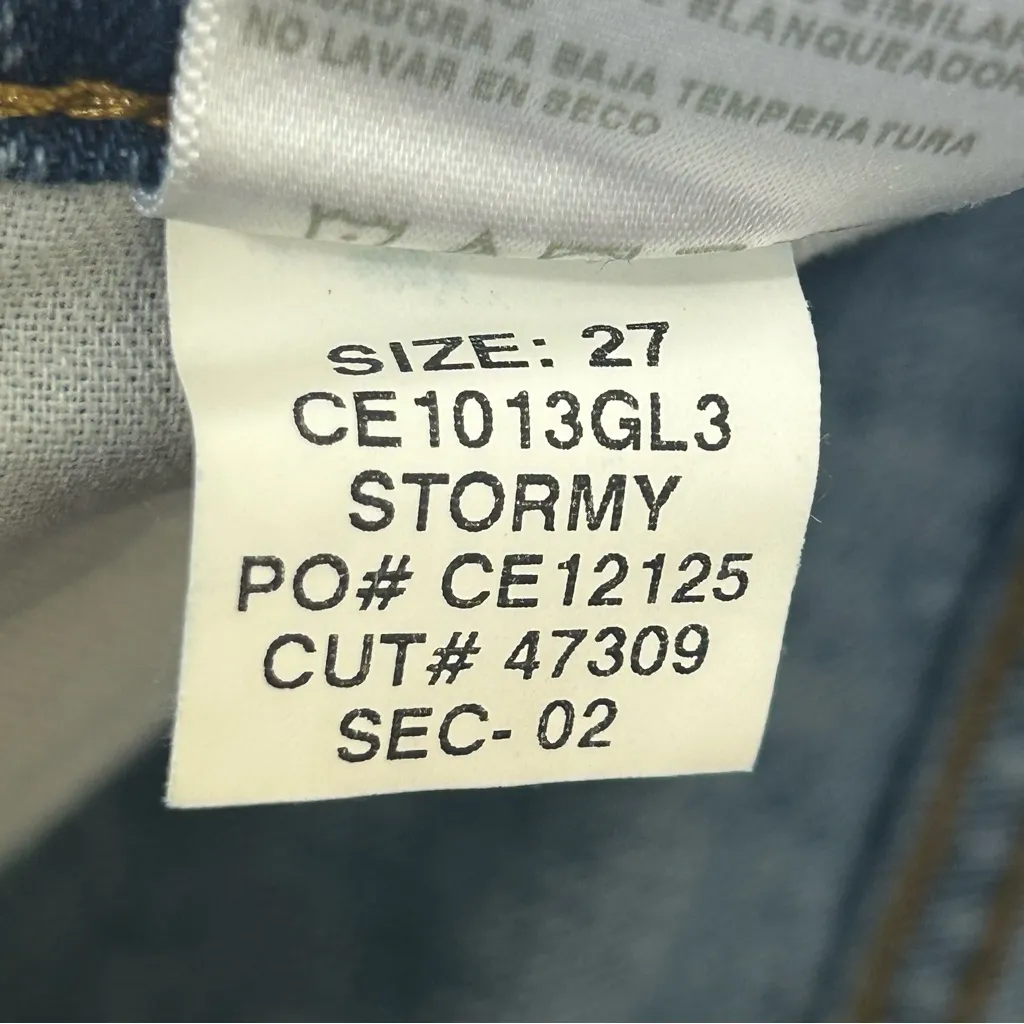 Current/Elliott The Boyfriend Straight Leg High Rise Stormy Denim Jeans Size 27 - Image 8