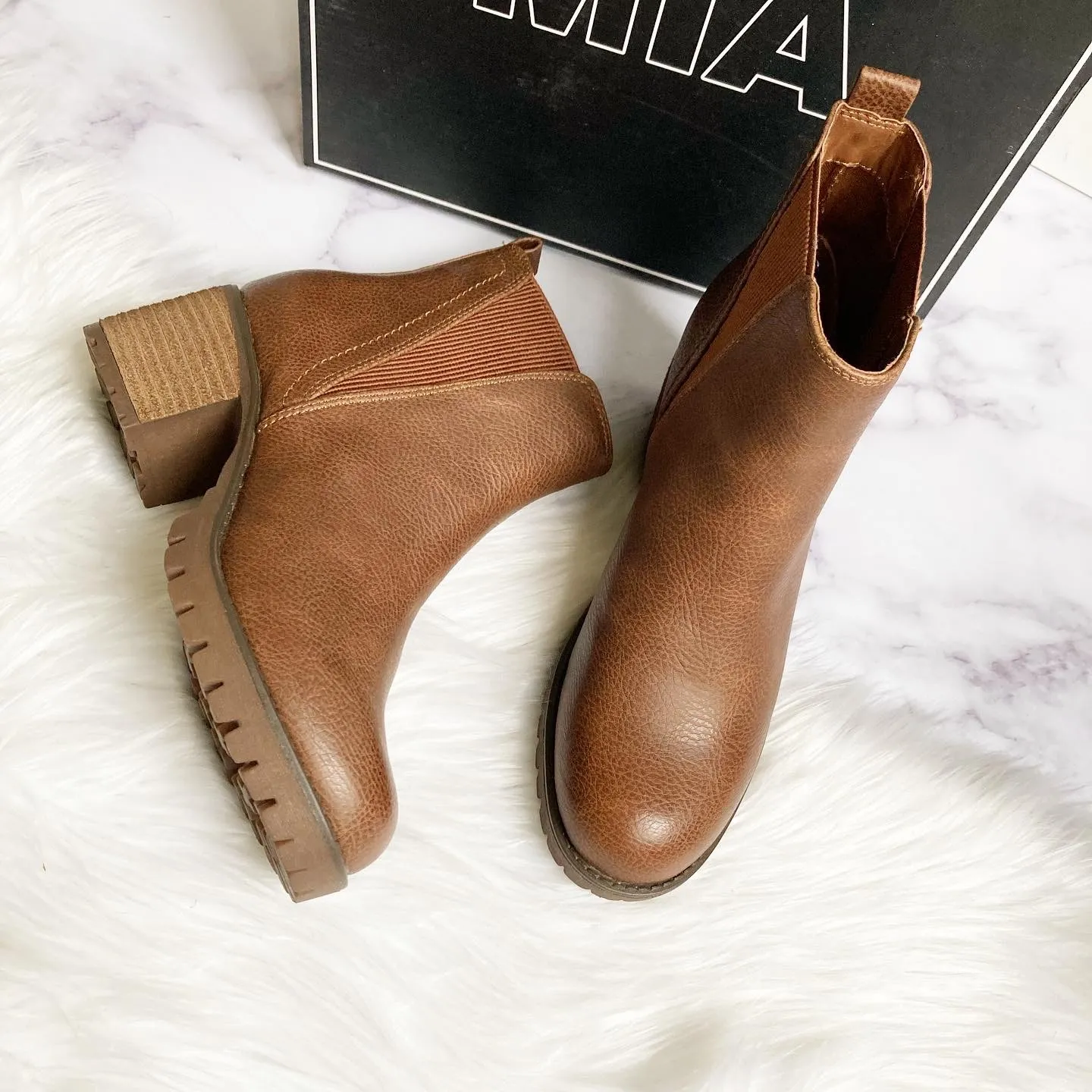 Francesca's Cognac Platform Boots - Image 4