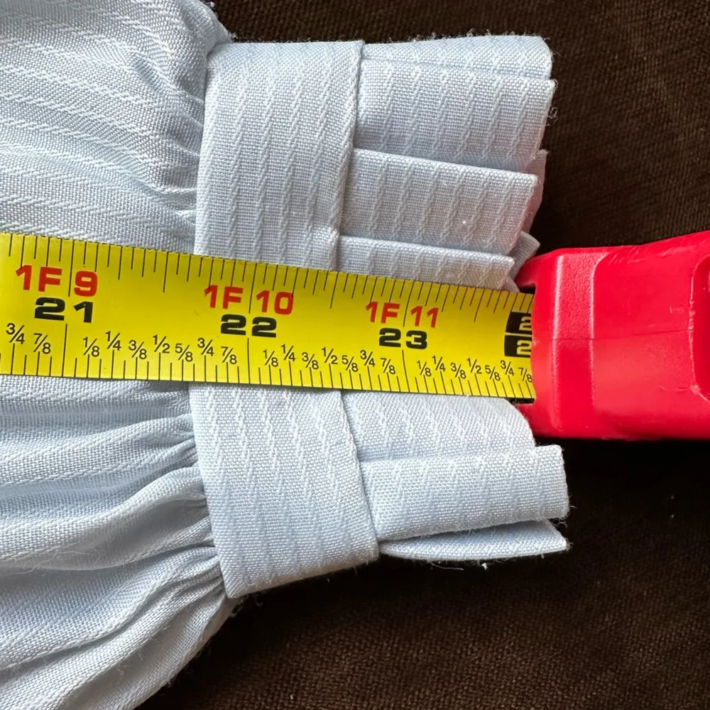 Shapely Vintage Blue Pleated Turtle Neck/Cuffs Long Sleeves Hidden Buttons Sz 14 - Image 12