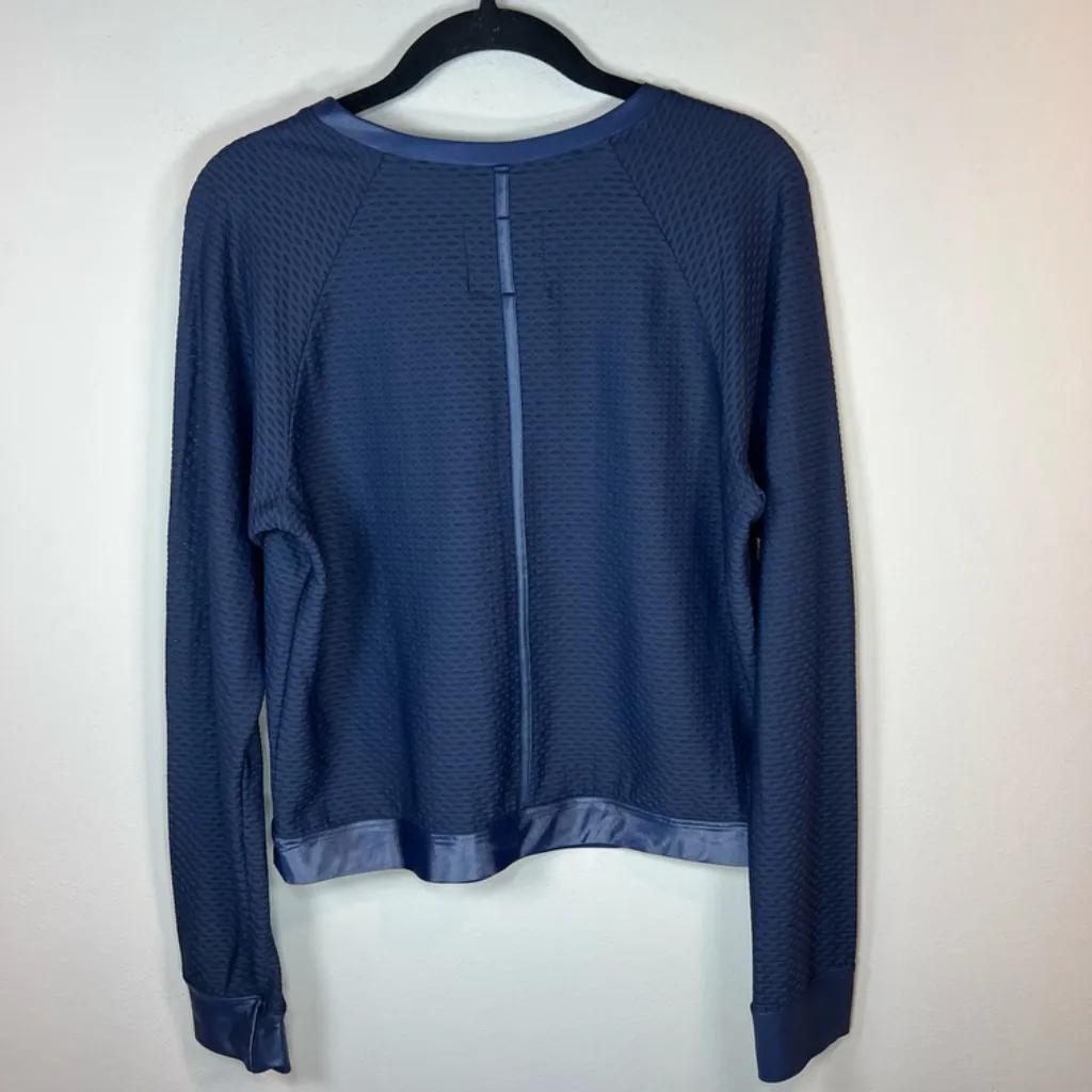 Koral Sofia Mesh Long Sleeve Shirt Top Midnight Blue Pullover Textured UV Medium - Image 11