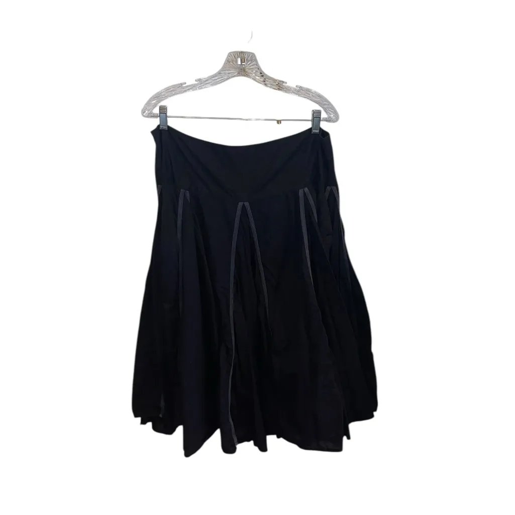 Grace Elements Black A-Line Cotton Midi Skirt Whimsigoth Fall Witchy Art Teacher - Image 2