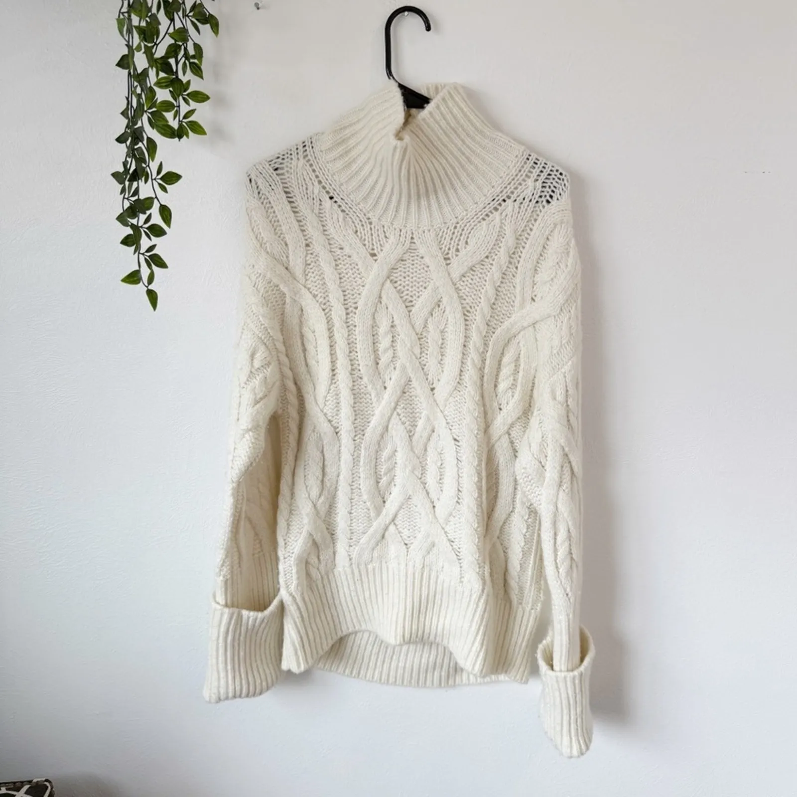 Citizens of Humanity Zola Aran Cable-Knit Chunky Turtleneck Sweater Sz XS/S - Image 2