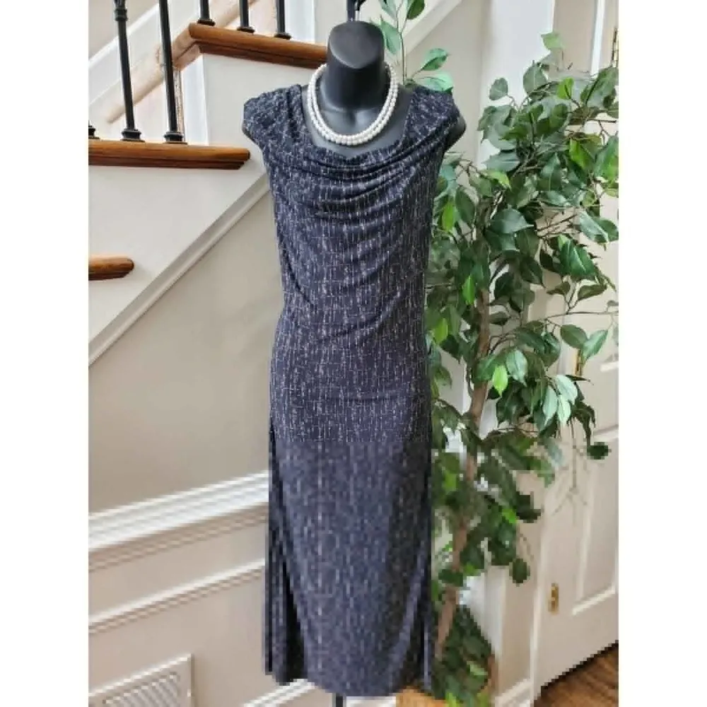 The Limited Women's Black Cotton Cowl Neck Sleeveless Casual Long Maxi Dress L - Image 9