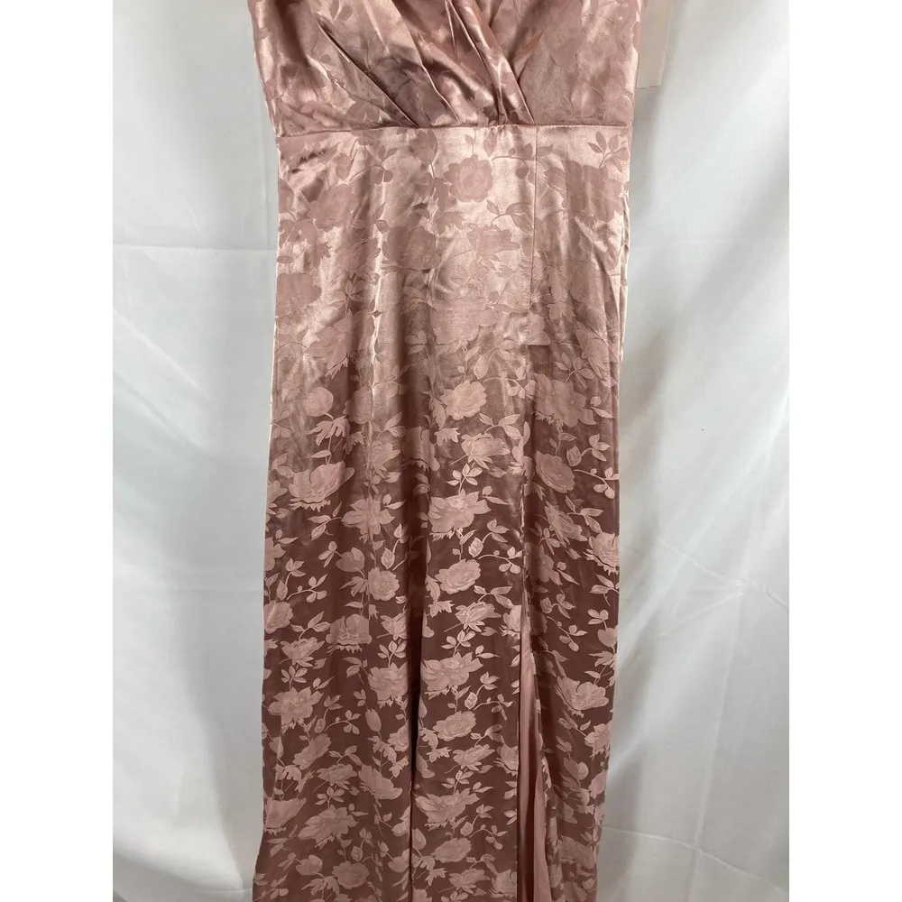 New Lulu's Dress Radiant Refinement Dusty Rose Satin Jacquard Maxi Dress size XS - Image 4