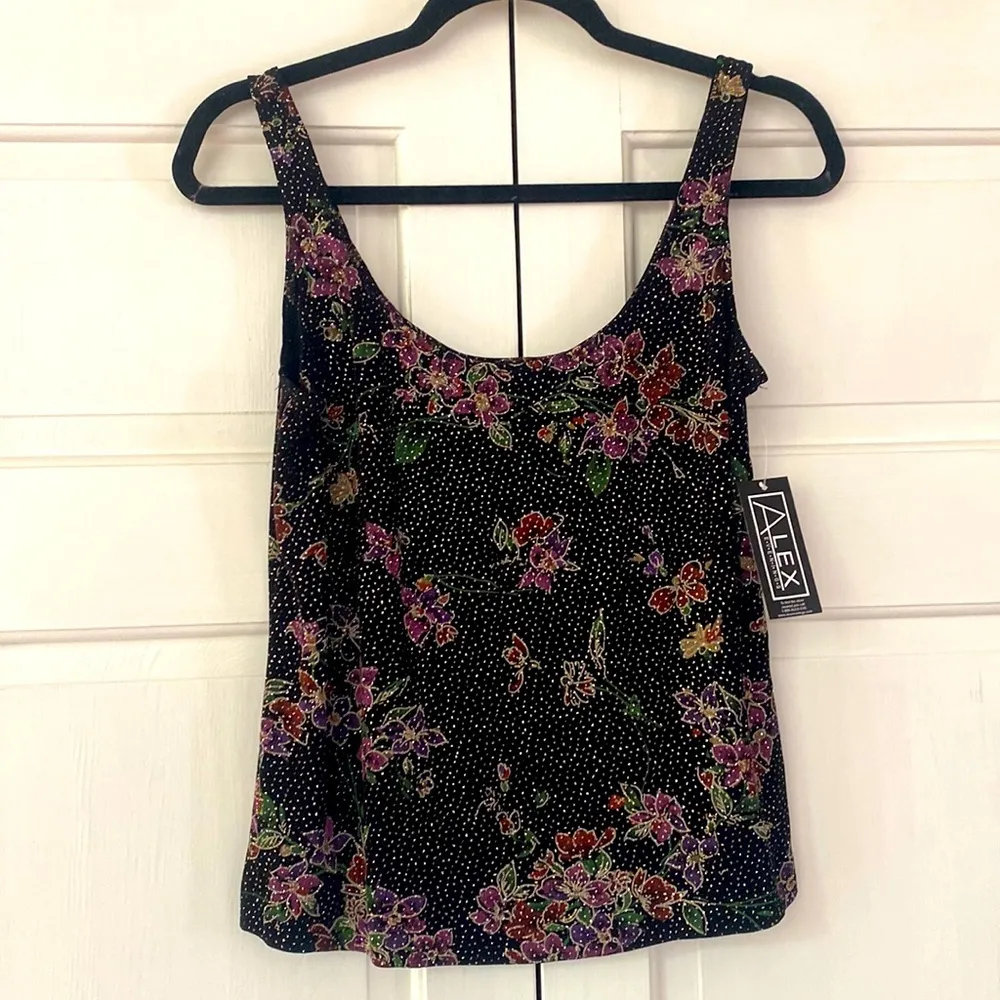 Alex Evenings Two‎ Piece Set New Medium Glitter Floral Fancy Occasion Wedding - Image 2