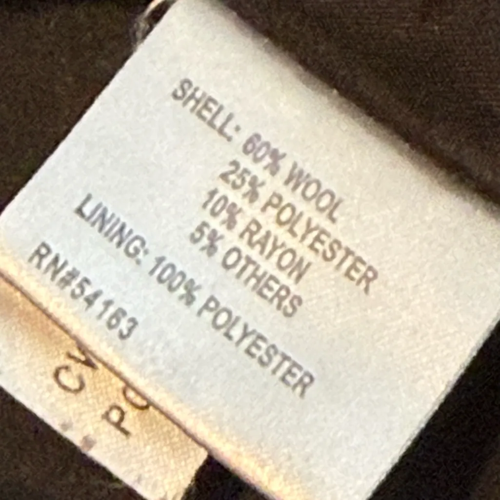 Calvin Klein Long Wool Blend Coat NO SIZE charcoal gray/black Lined Classic - Image 13