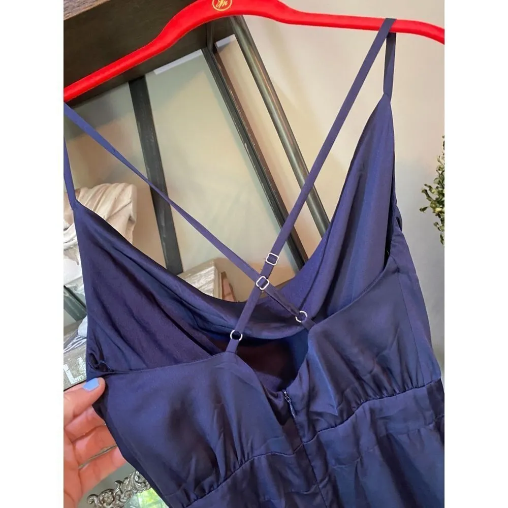 BHLDN Fame & Partners Isabella Jumpsuit Navy Women's Size 0 - Image 10