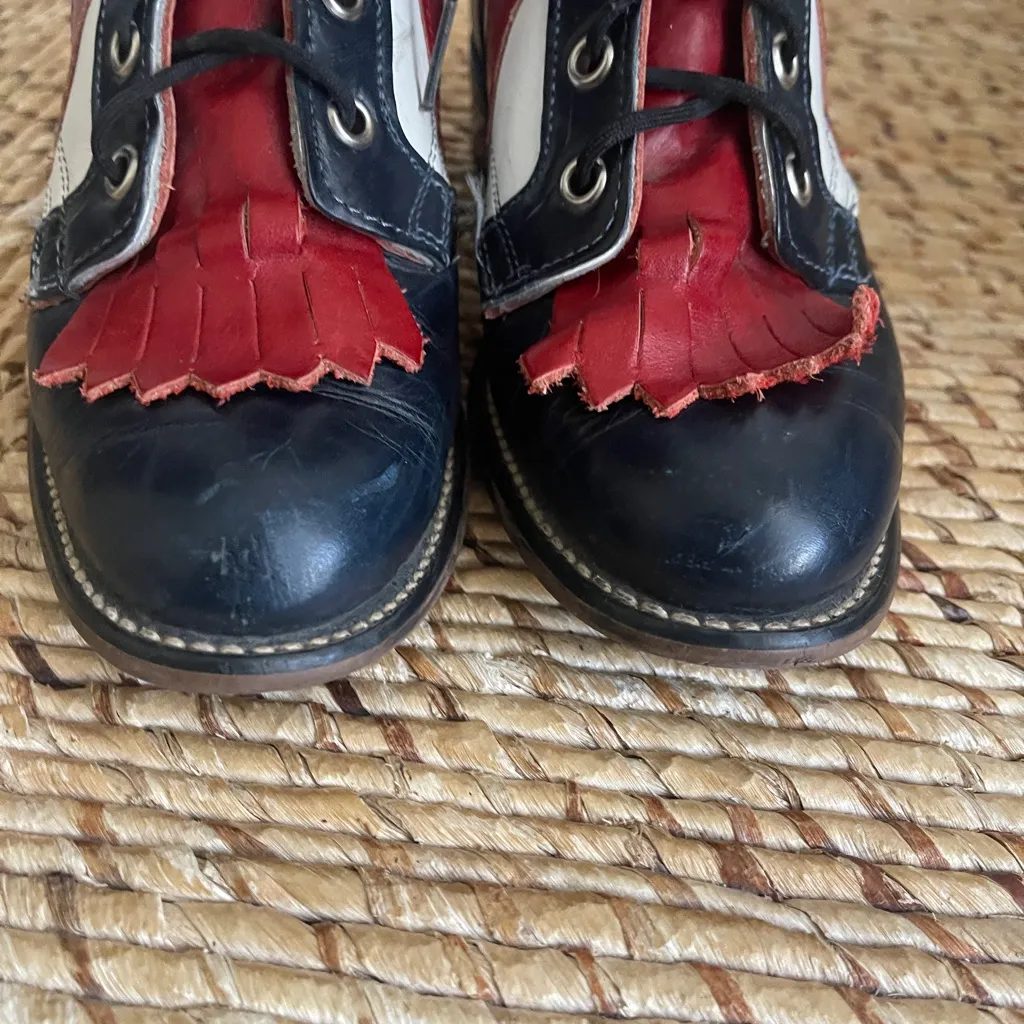 Vintage Laredo Patriotic Boots Women Sz 5.5 M Red White Blue American USA RARE - Image 3